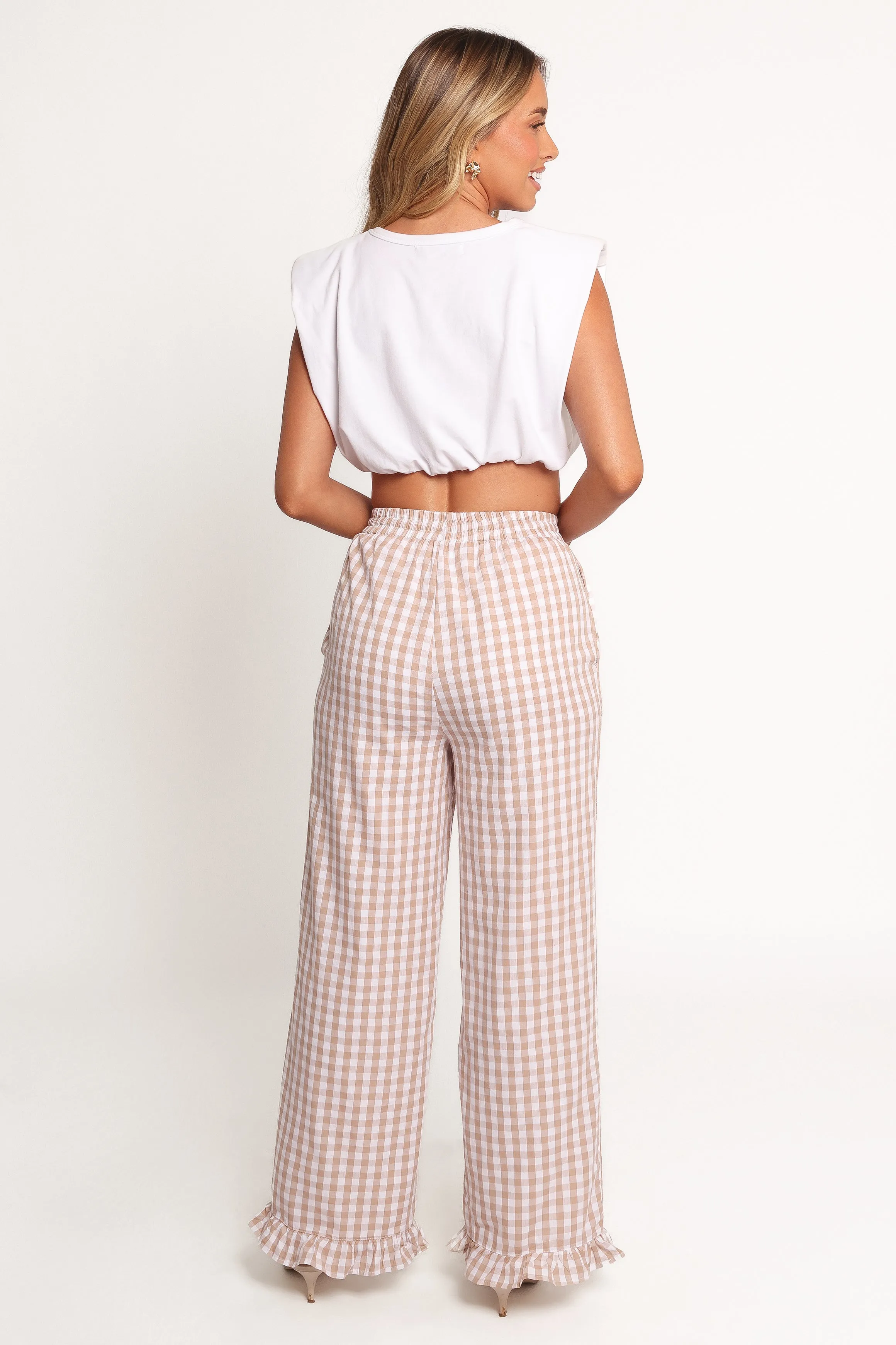Marina Pant - Beige Gingham sold by Petal & Pup product image thumbnail 4