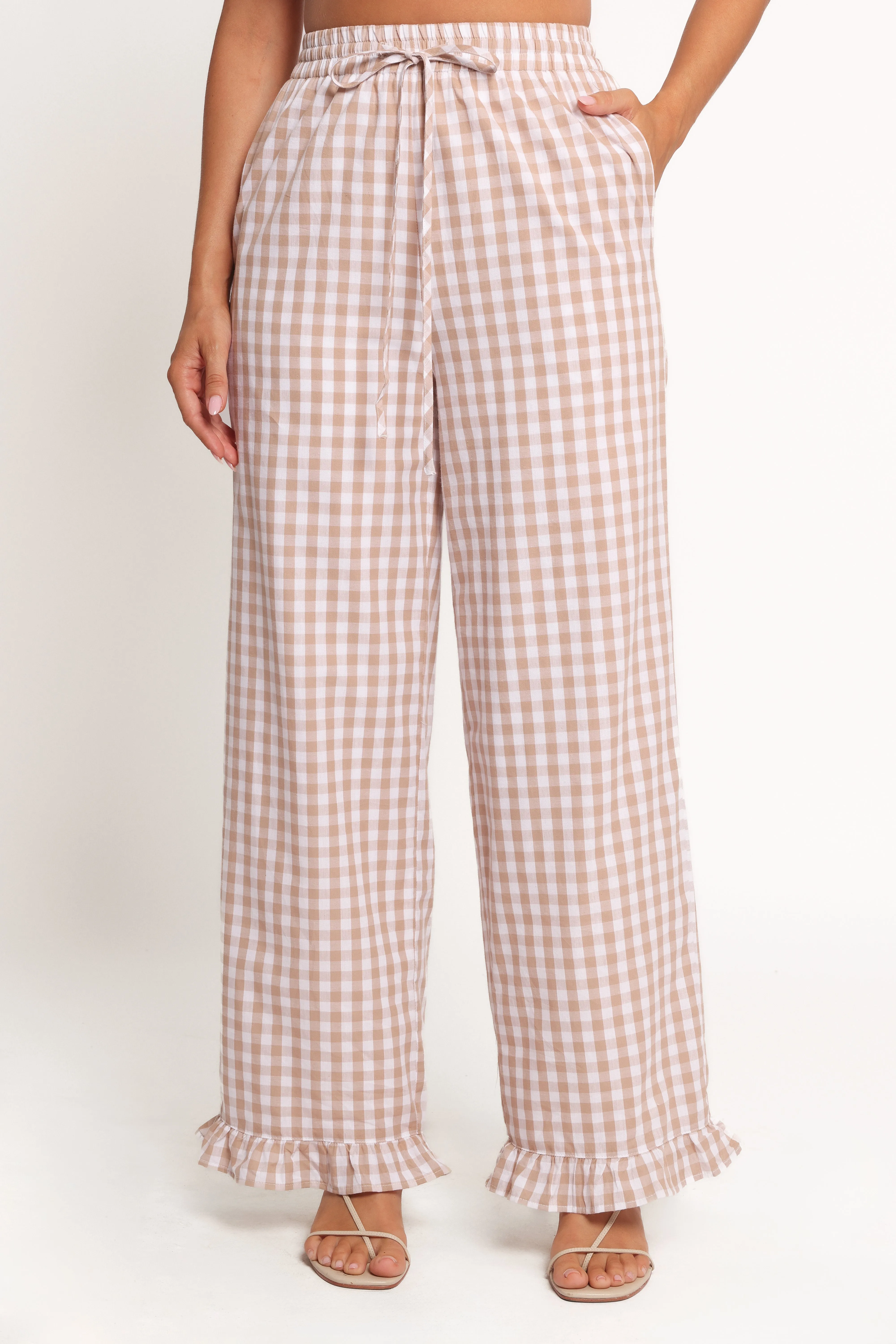 Marina Pant - Beige Gingham sold by Petal & Pup product image thumbnail 2