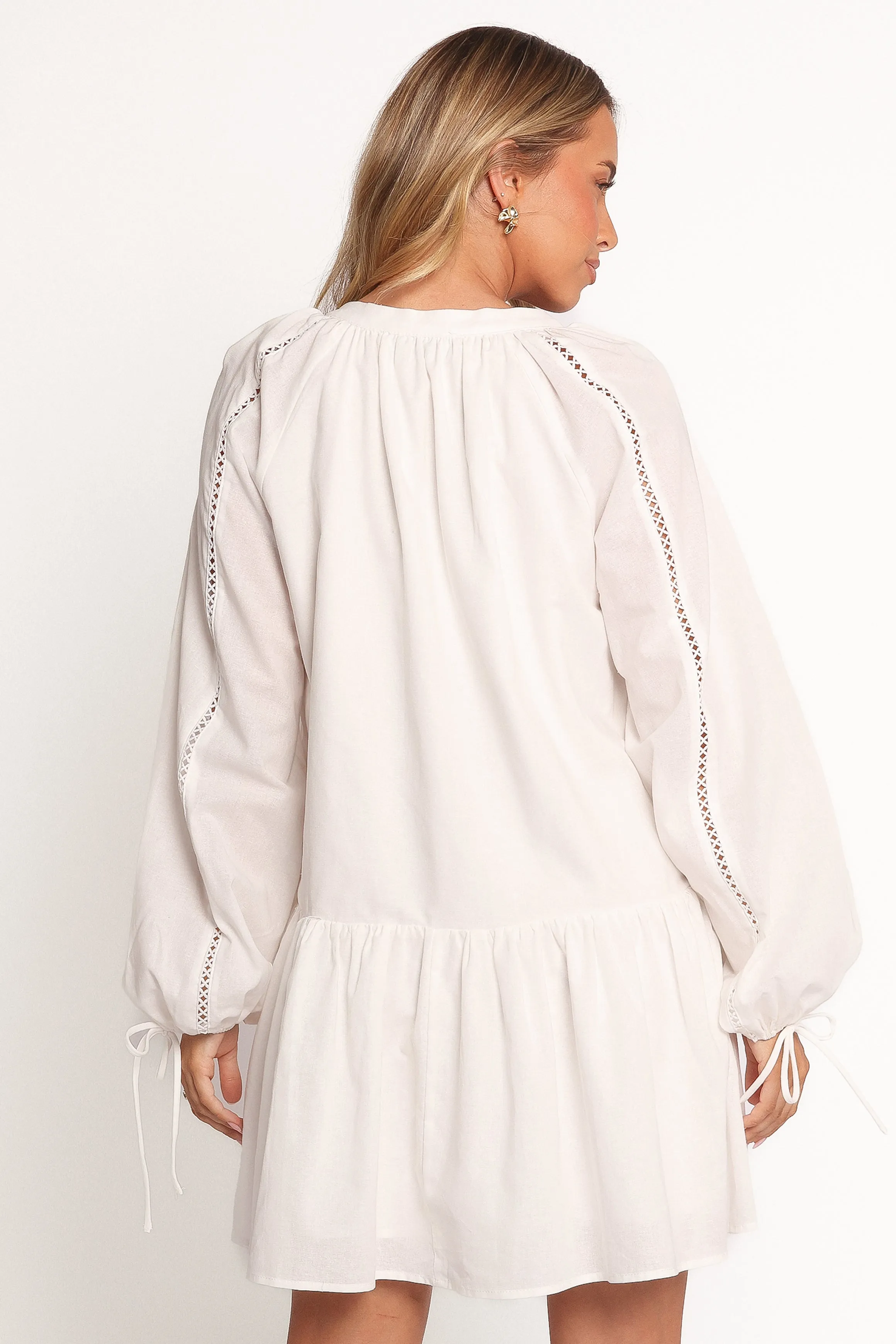 Hart Long Sleeve Mini Dress - White sold by Petal & Pup product image thumbnail 5