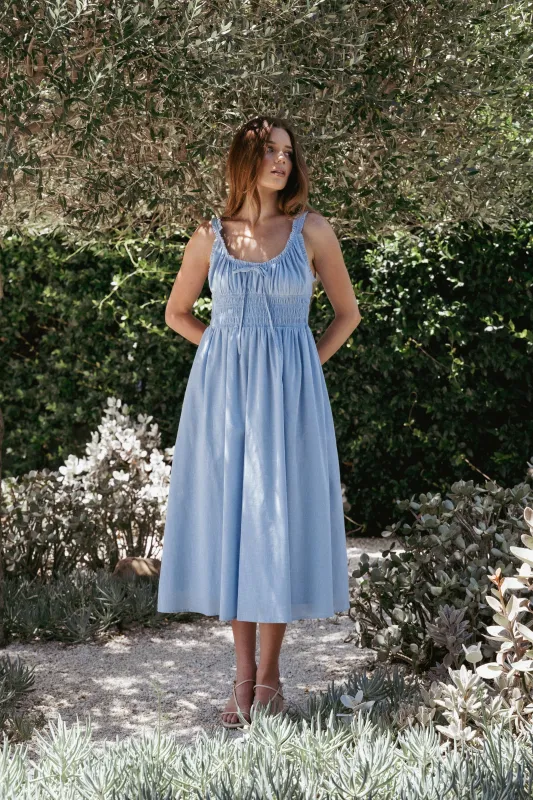 Auguste Midi Dress - Pale Blue sold by Petal & Pup