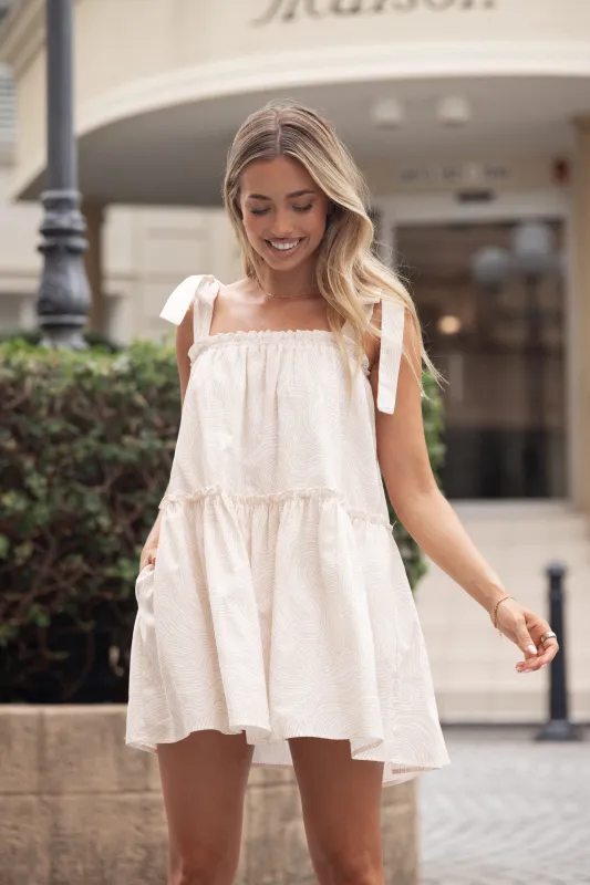 Wells Mini Dress - Tan Swirl sold by Petal & Pup