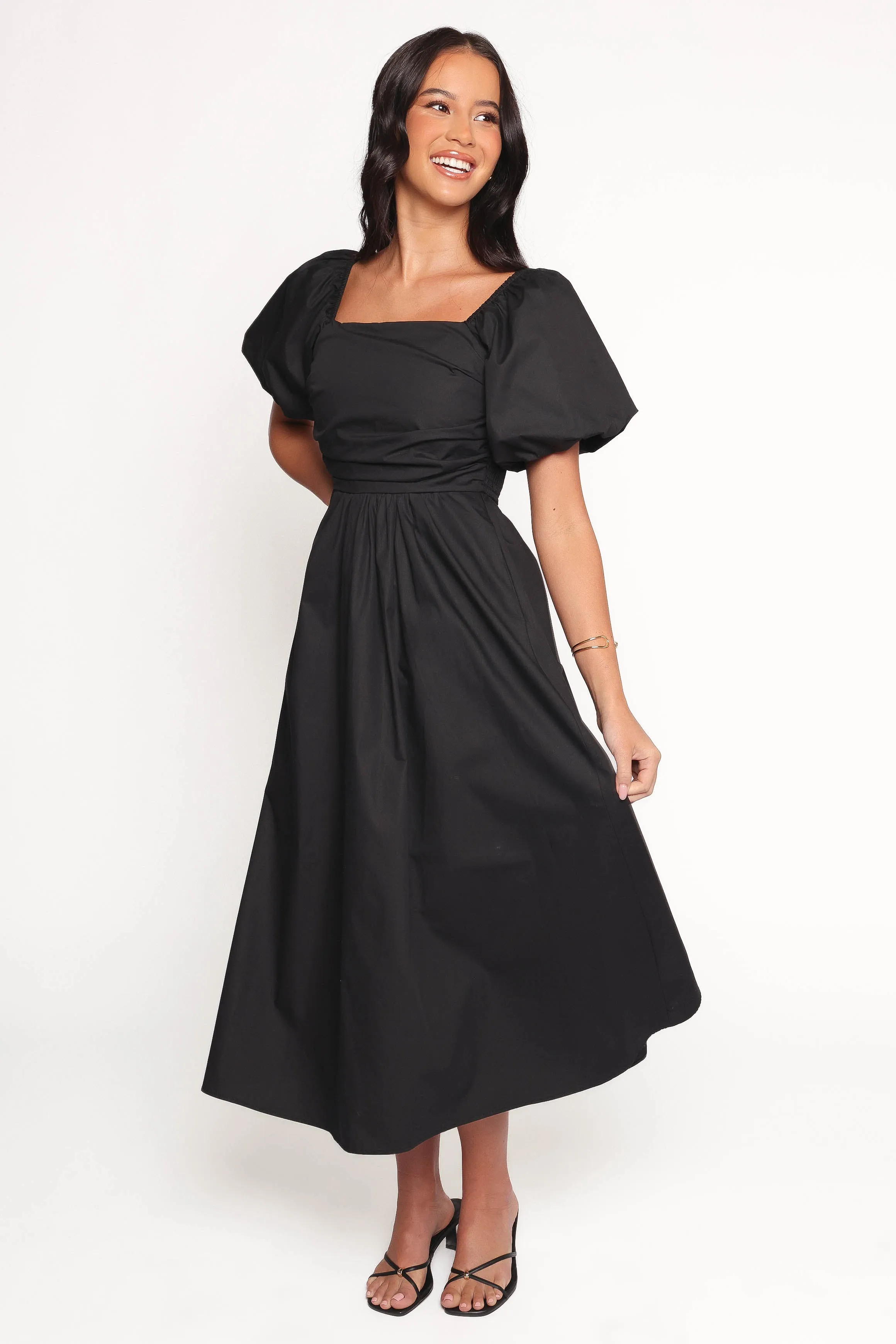 Clo Puff Sleeve Midi Dress - Black sold by Petal & Pup product image thumbnail 4