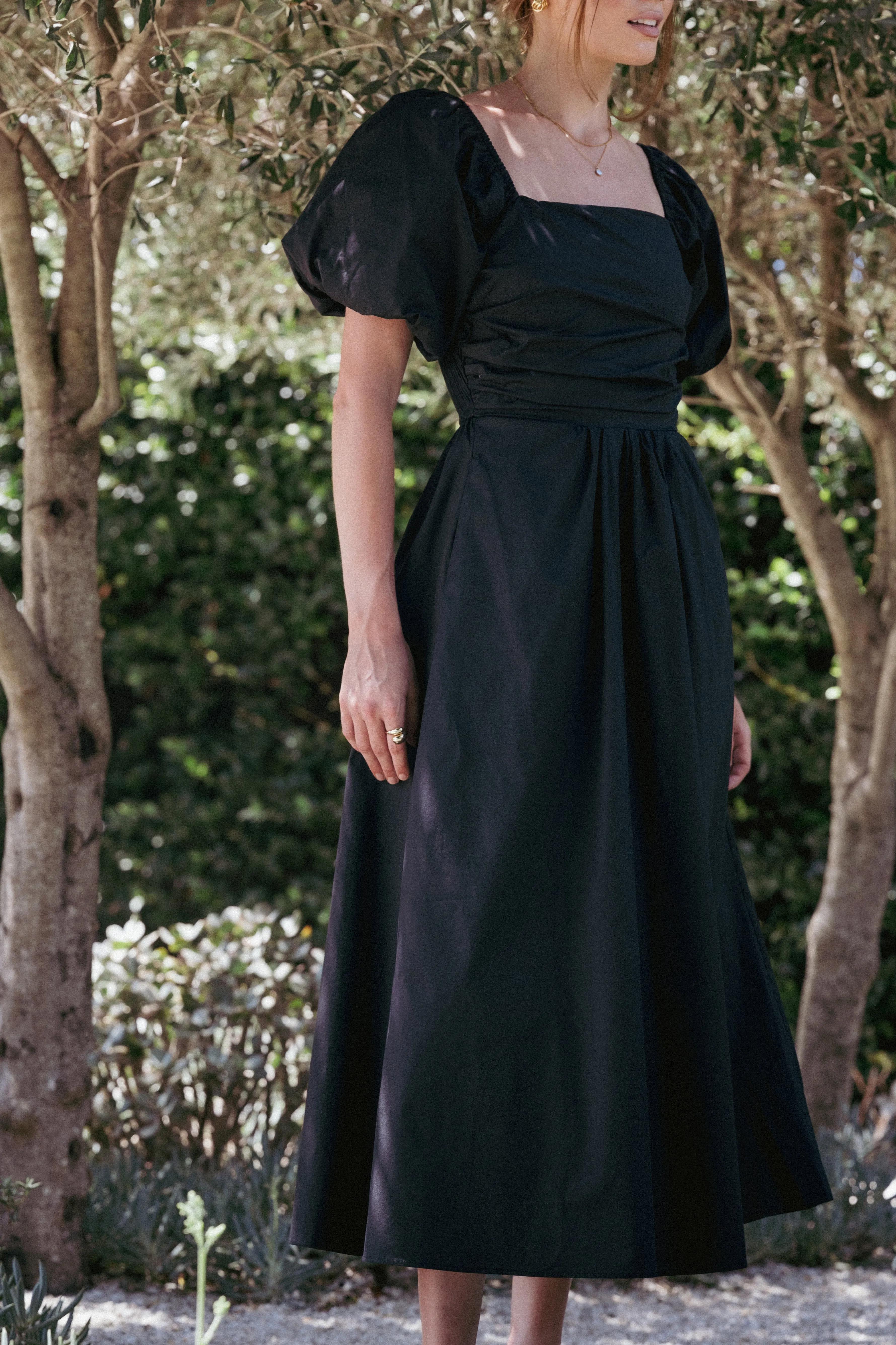 Clo Puff Sleeve Midi Dress - Black sold by Petal & Pup product image thumbnail 3