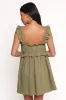 Orion Frill Strap Mini Dress - Olive sold by Petal & Pup
