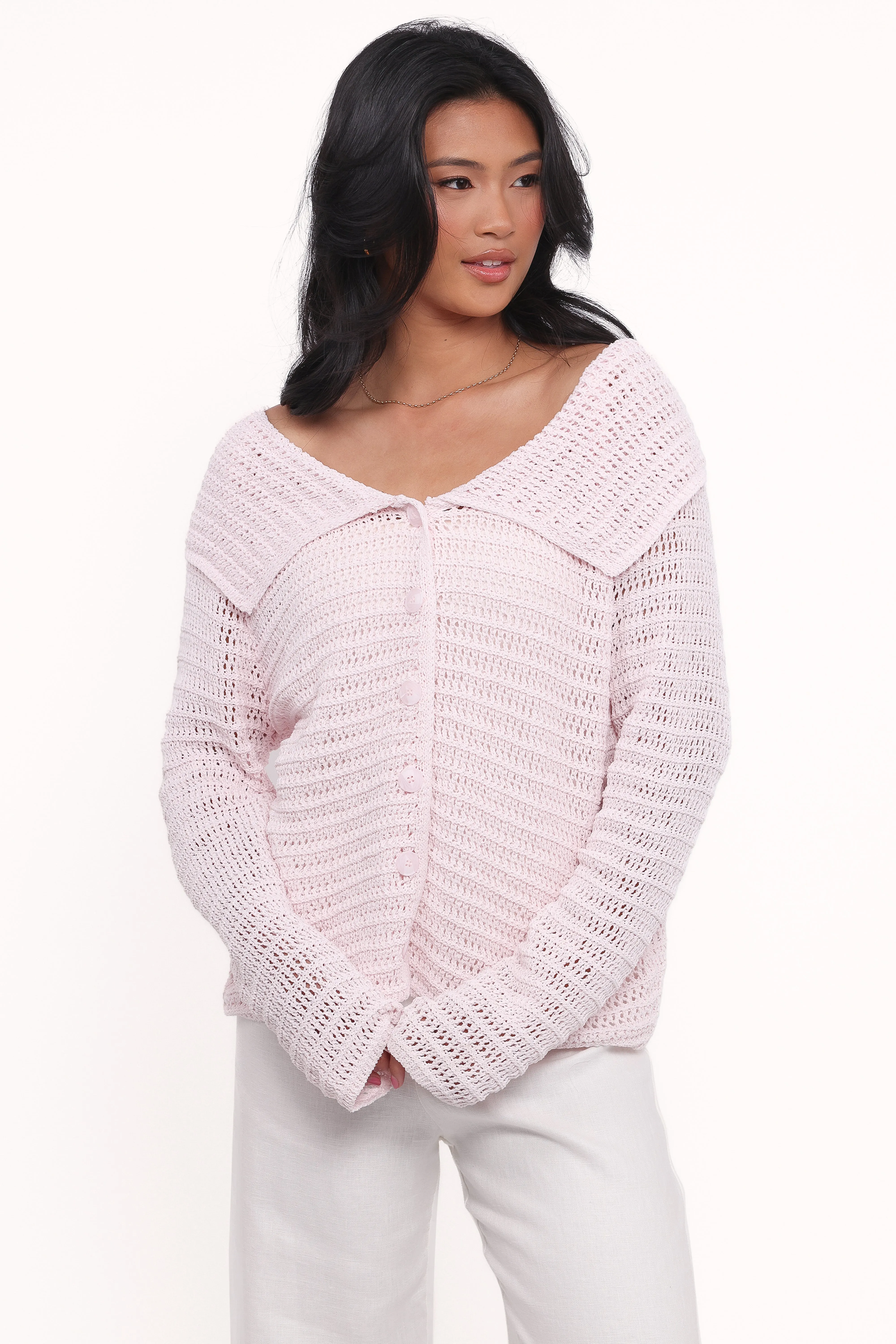 Lyra Large Collar Cardigan - Pale Pink sold by Petal & Pup product image thumbnail 2