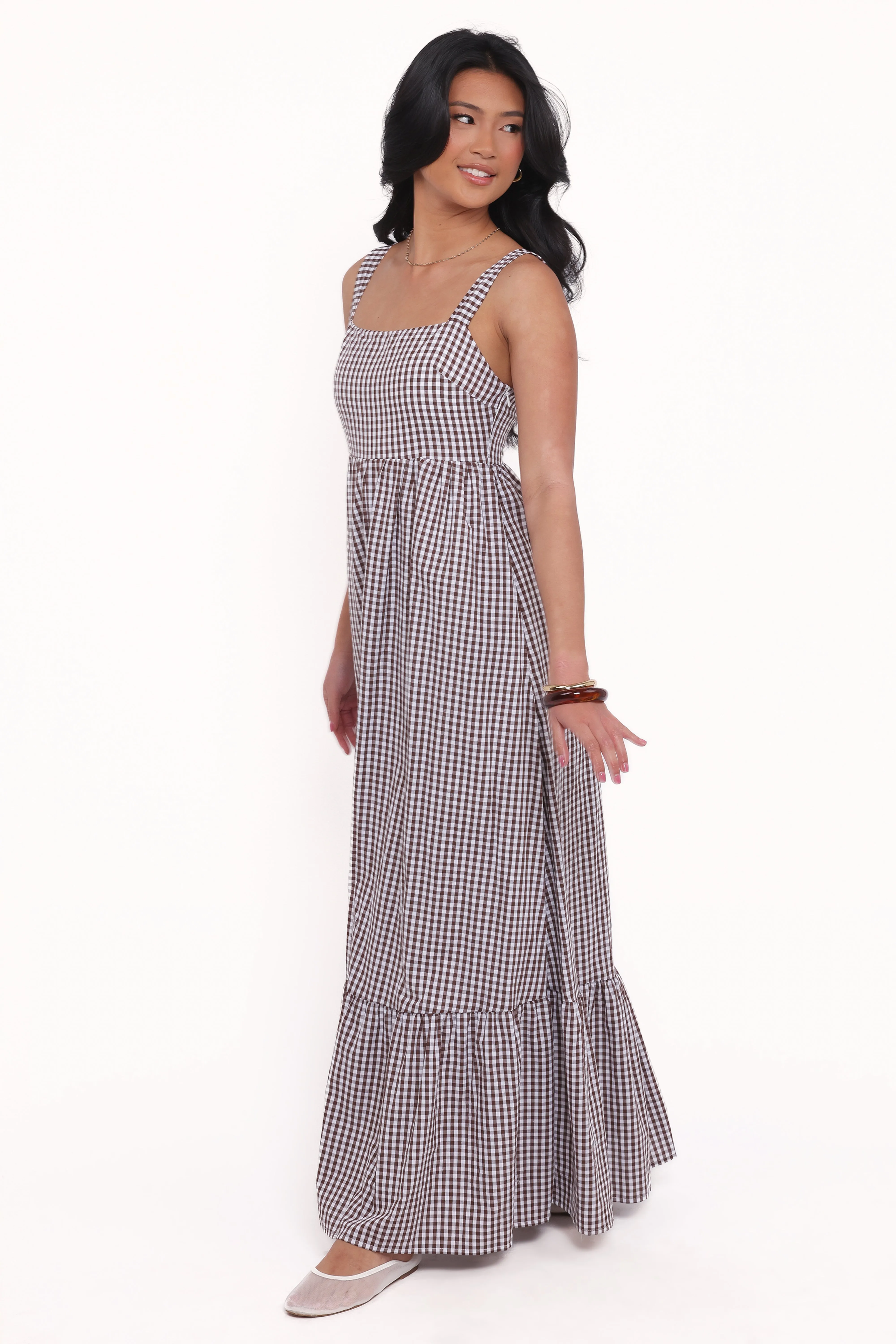 Reid Maxi Dress - Brown Gingham sold by Petal & Pup product image thumbnail 4