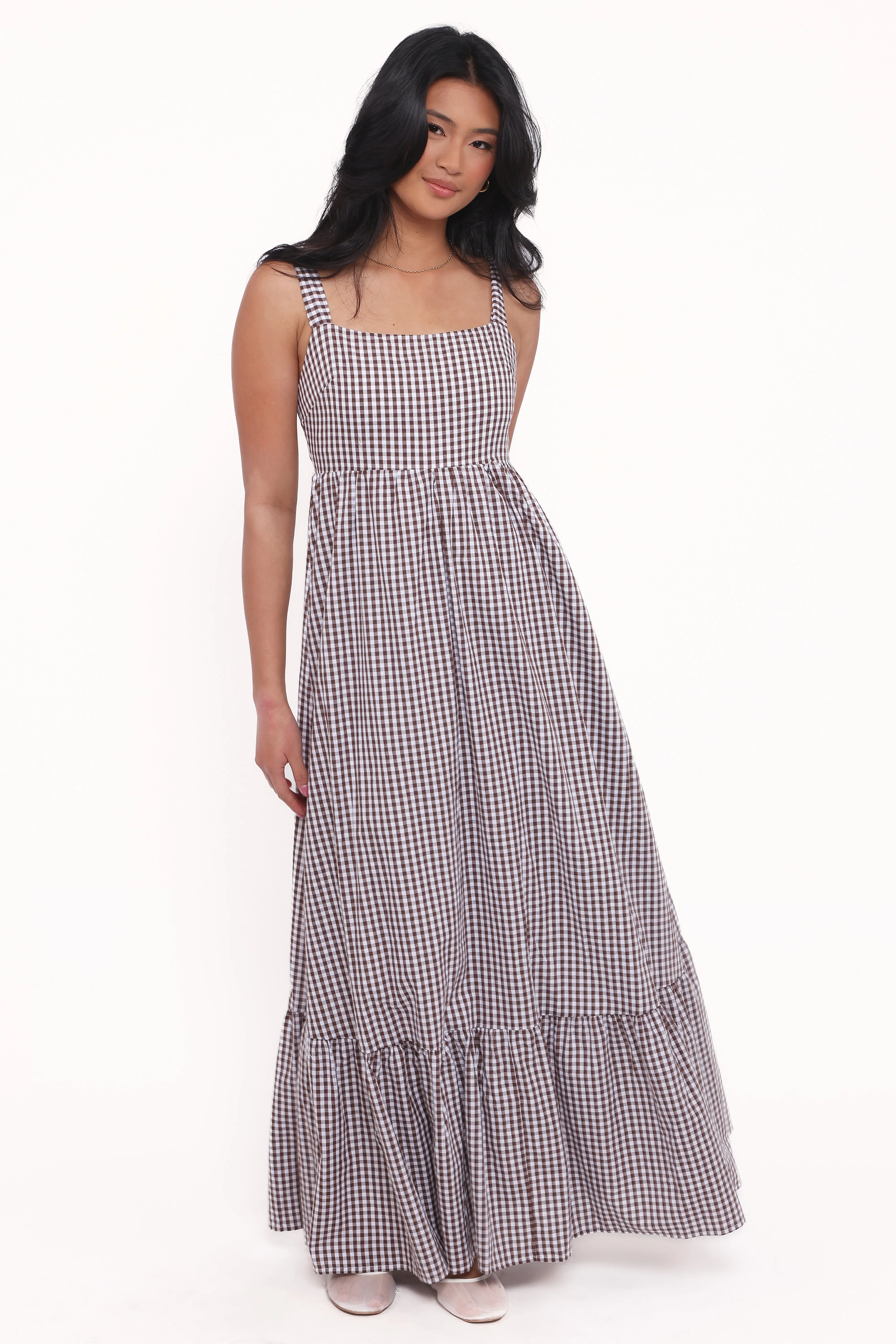 Reid Maxi Dress - Brown Gingham sold by Petal & Pup product image thumbnail 2