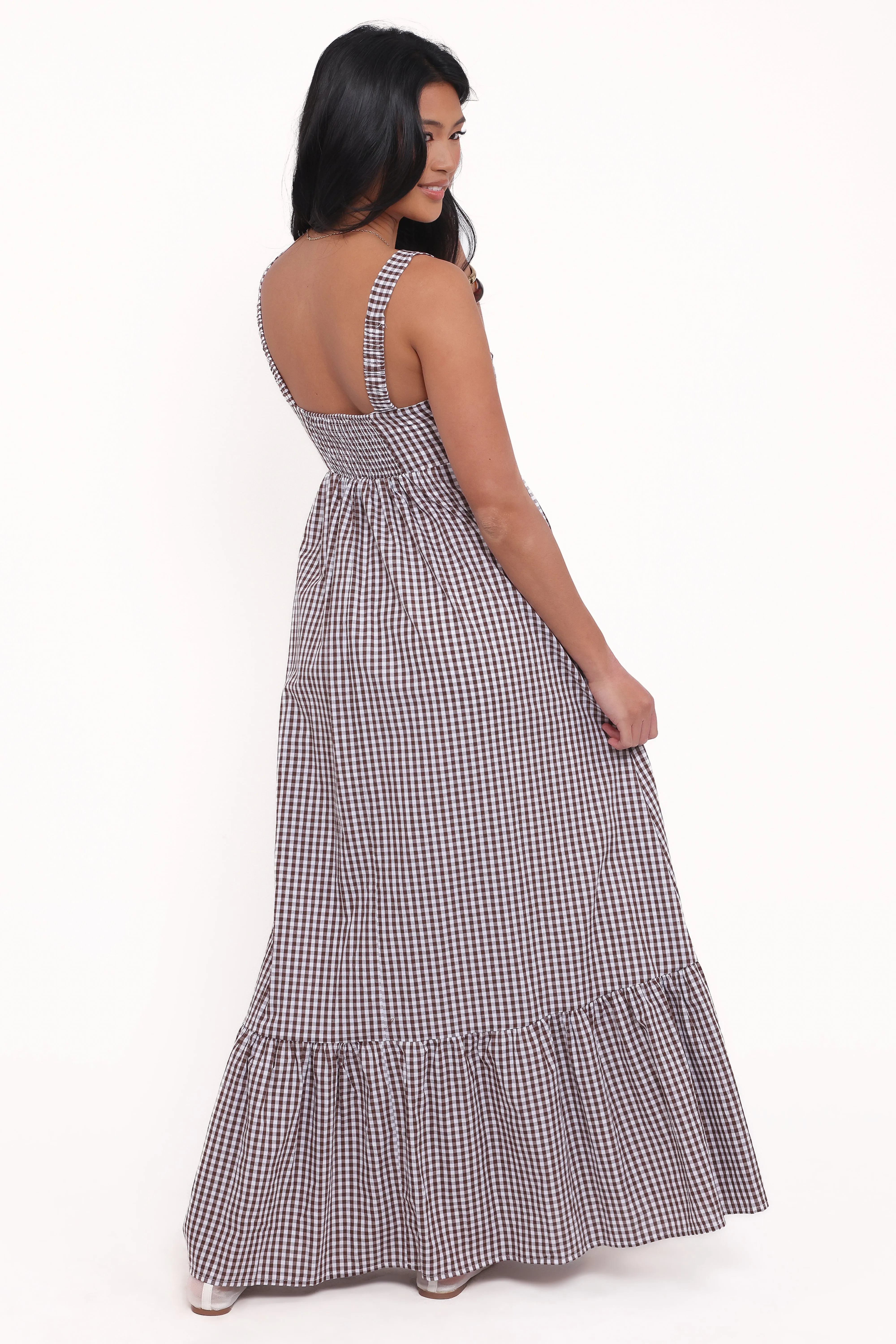 Reid Maxi Dress - Brown Gingham sold by Petal & Pup product image thumbnail 5