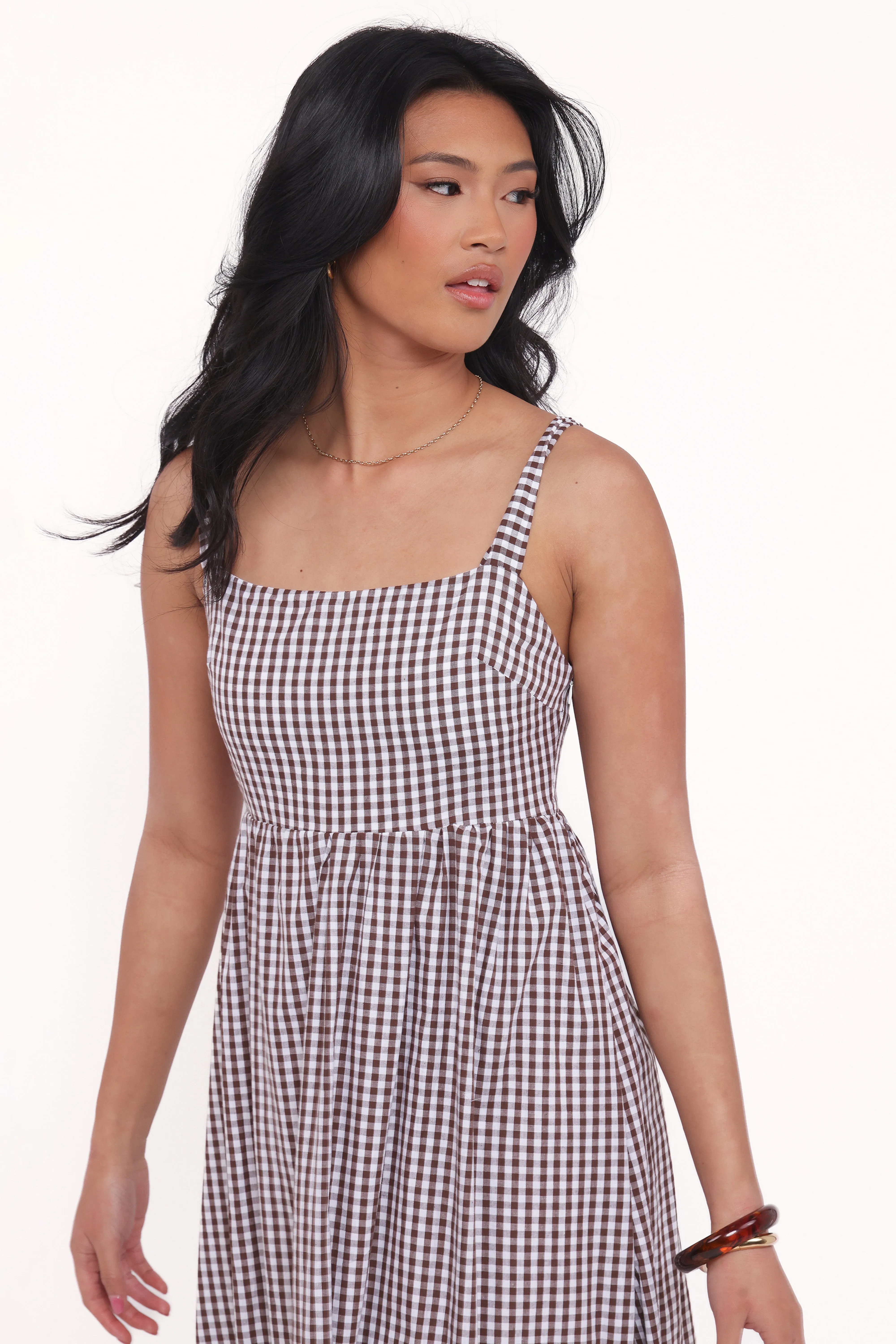 Reid Maxi Dress - Brown Gingham sold by Petal & Pup product image thumbnail 3