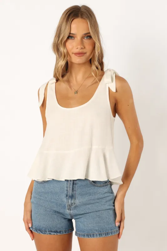 Wyatt Top - White sold by Petal & Pup