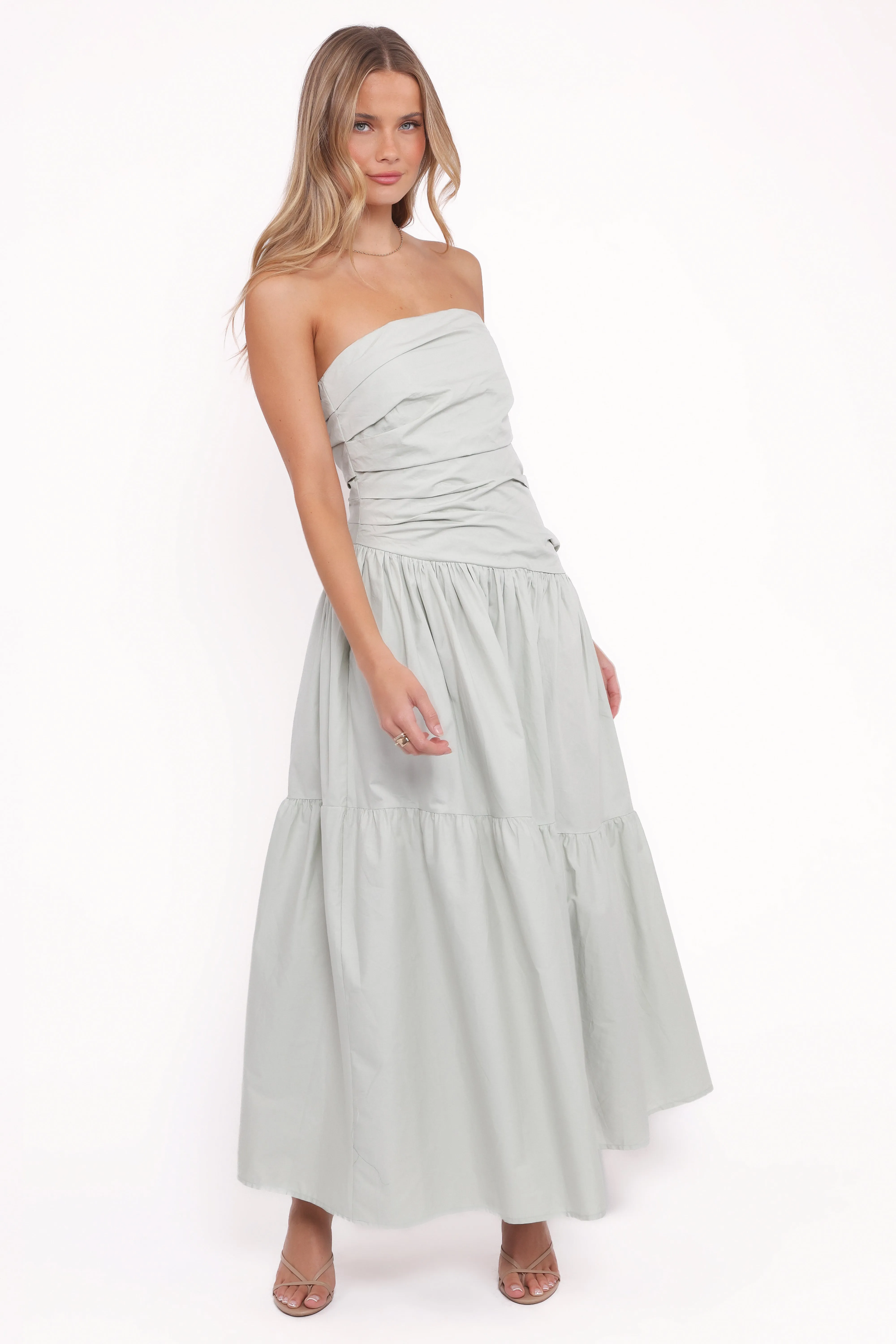 Blanche Strapless Maxi Dress - Mint sold by Petal & Pup