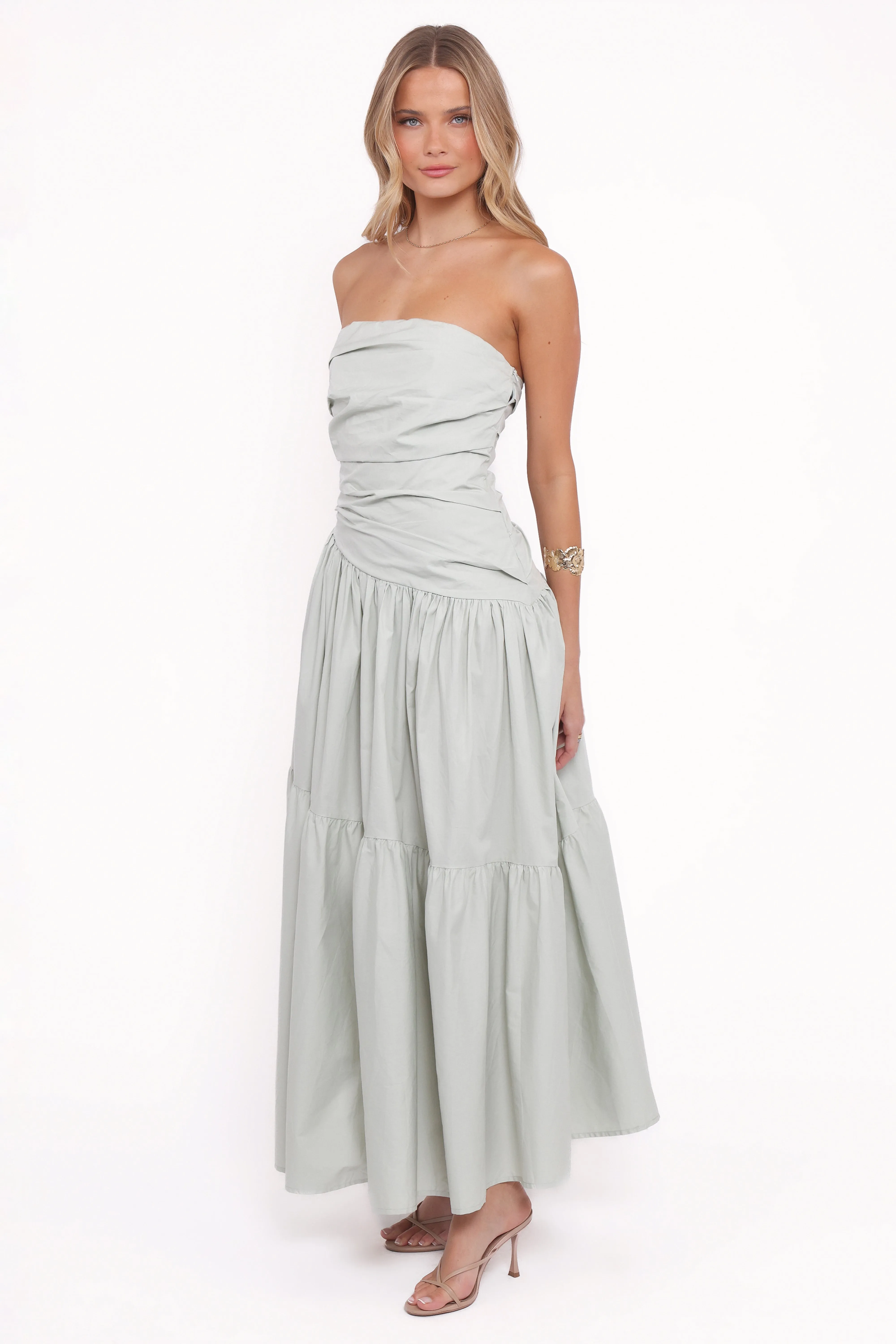 Blanche Strapless Maxi Dress - Mint sold by Petal & Pup product image thumbnail 3