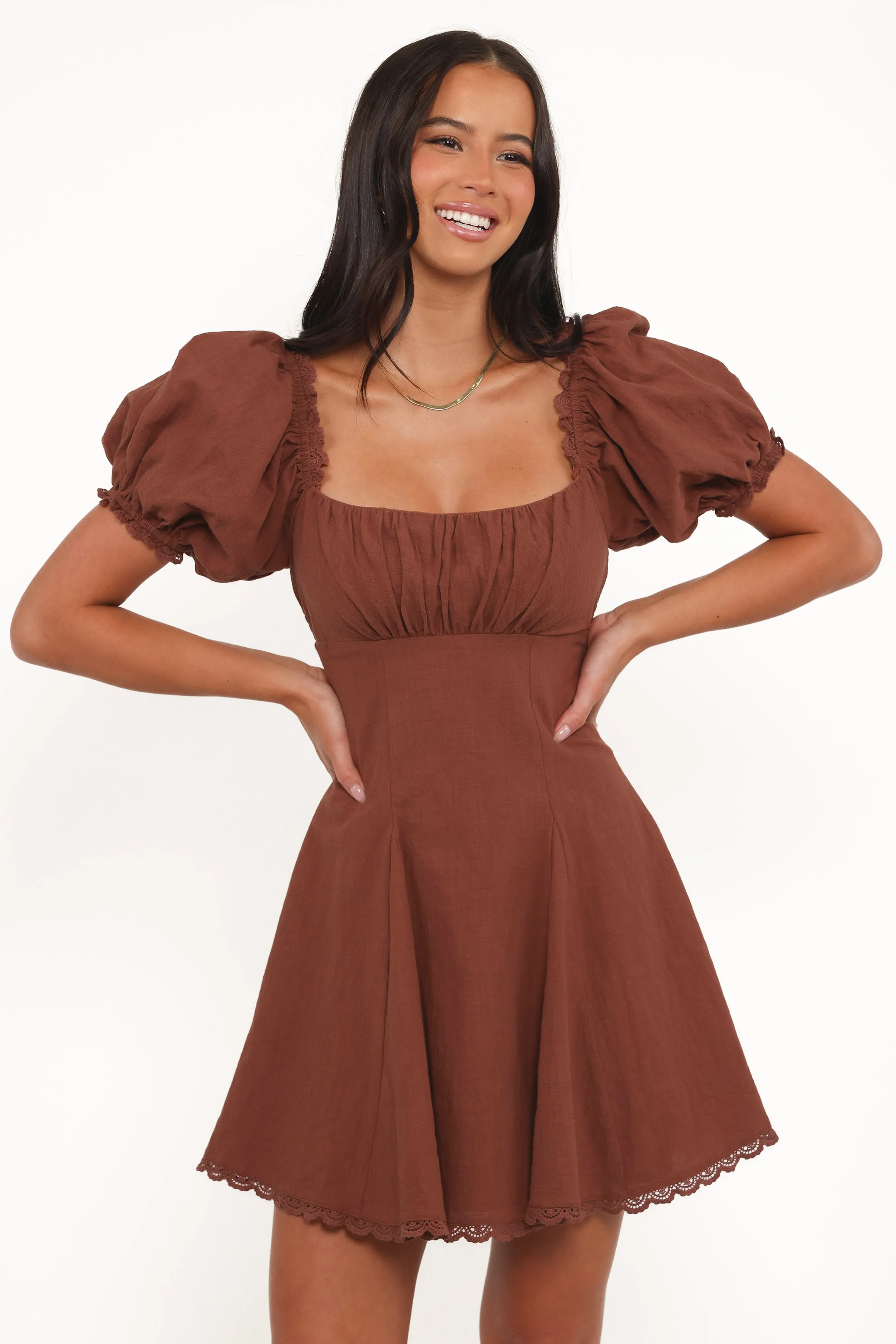 Anora Mini Dress - Cognac sold by Petal & Pup
