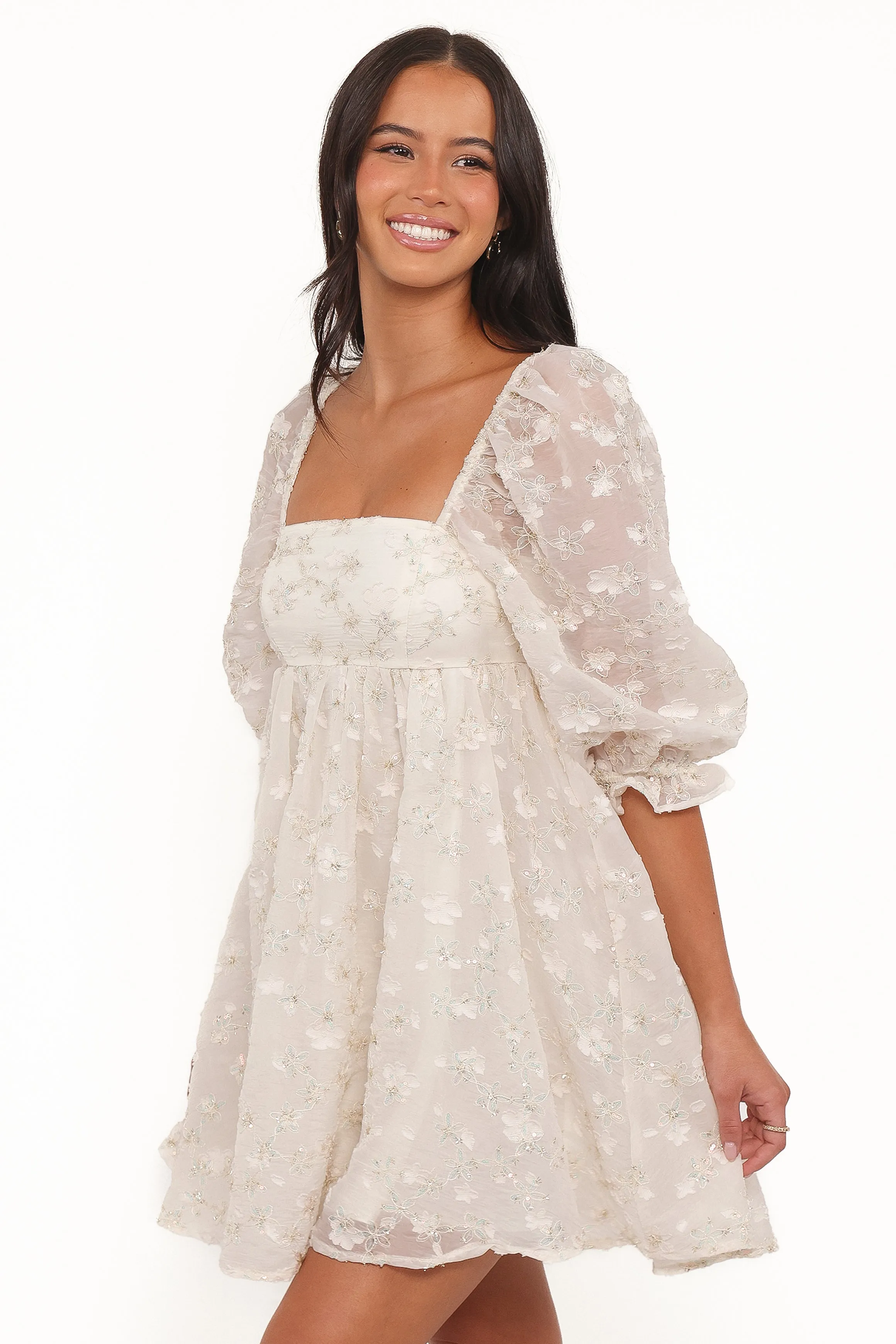 Lillan Mini Dress - Ivory Sequin sold by Petal & Pup product image thumbnail 3