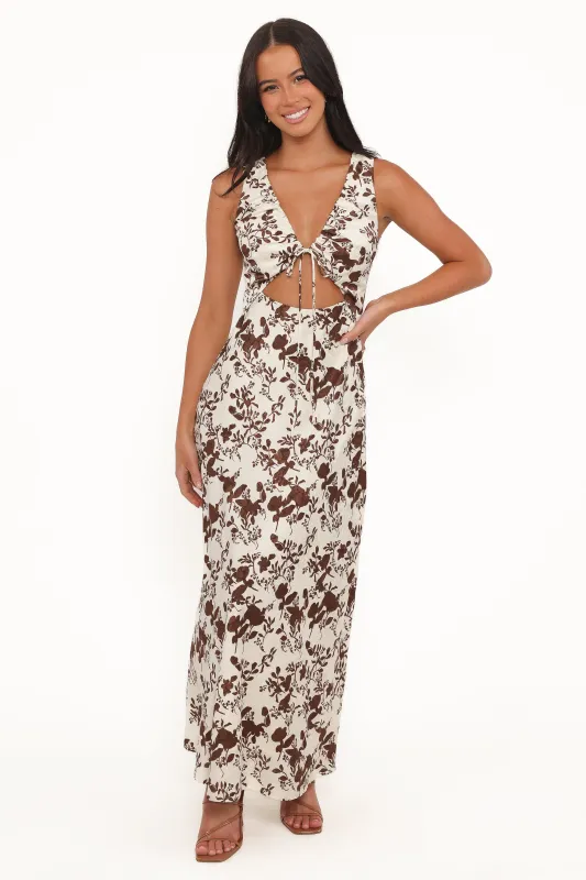 Noemi Maxi Dress - Brown Floral sold by Petal & Pup