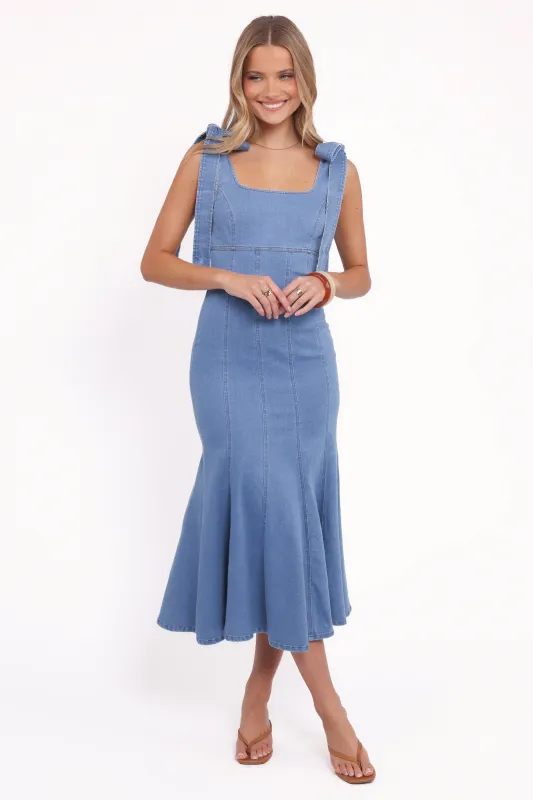 Eugenia Midi Dress - Indigo Denim sold by Petal & Pup