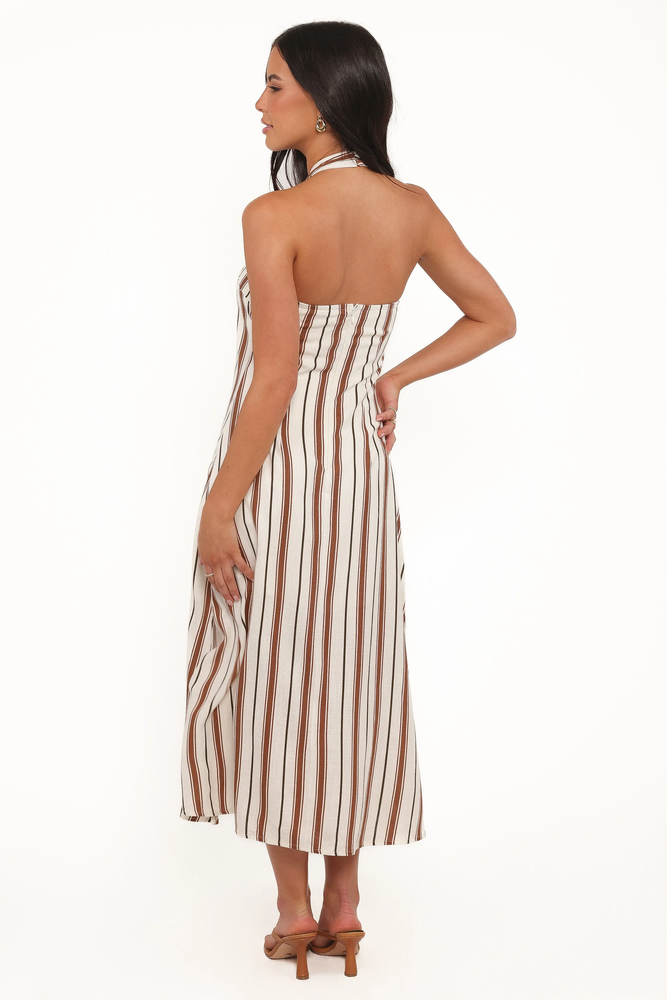Katherine Midi Dress - Brown Stripe sold by Petal & Pup product image thumbnail 2