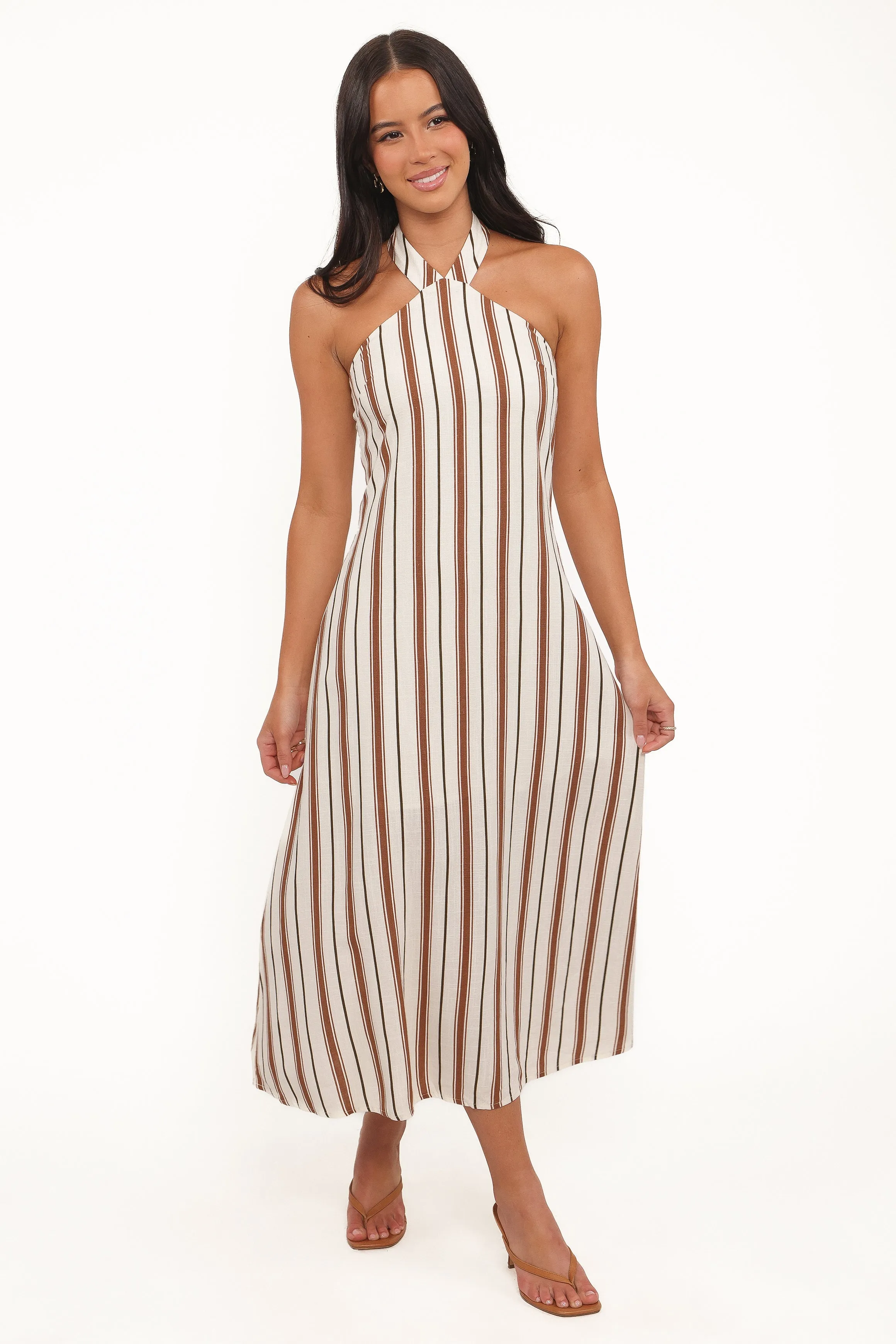Katherine Midi Dress - Brown Stripe sold by Petal & Pup product image thumbnail 5