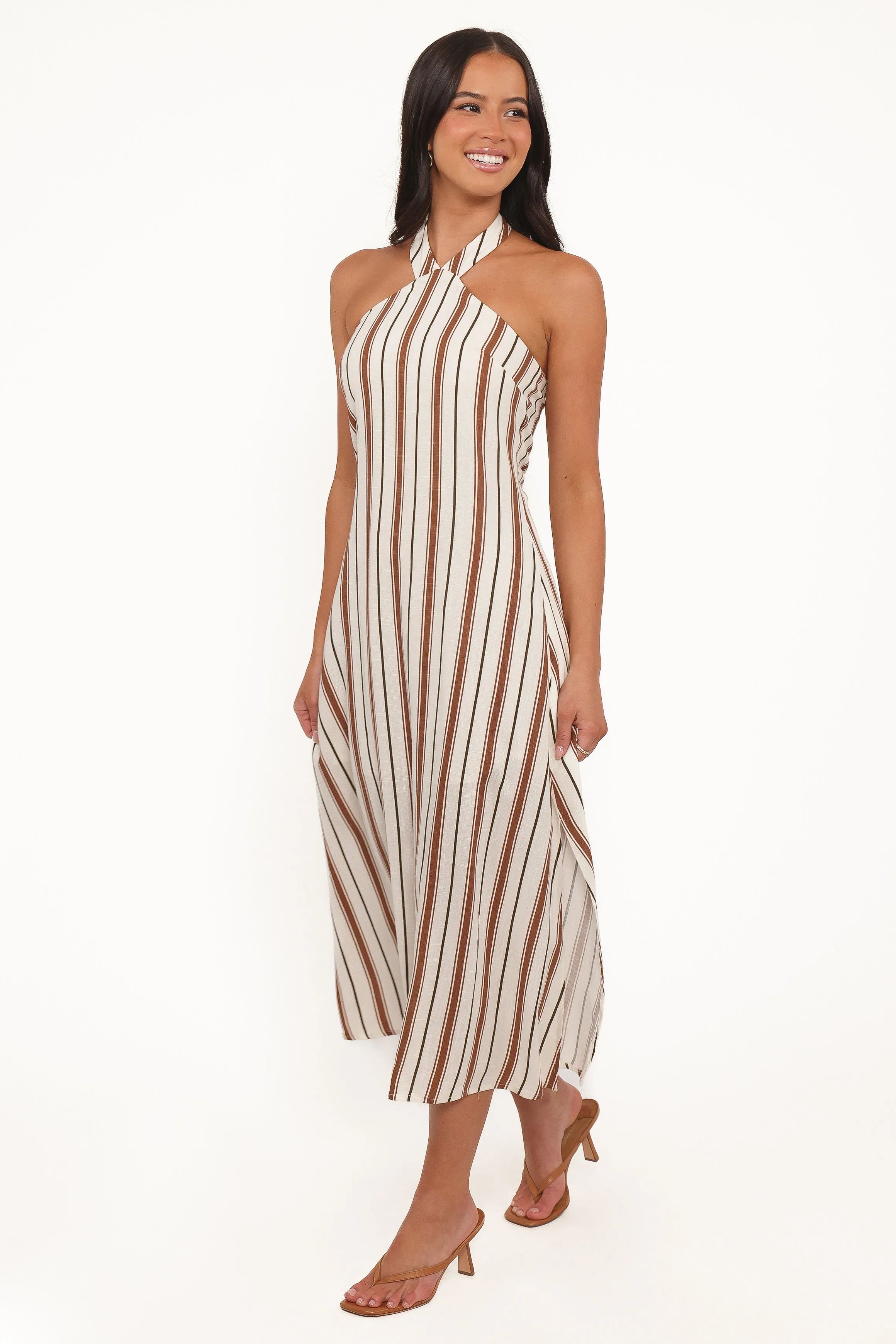 Katherine Midi Dress - Brown Stripe sold by Petal & Pup product image thumbnail 4