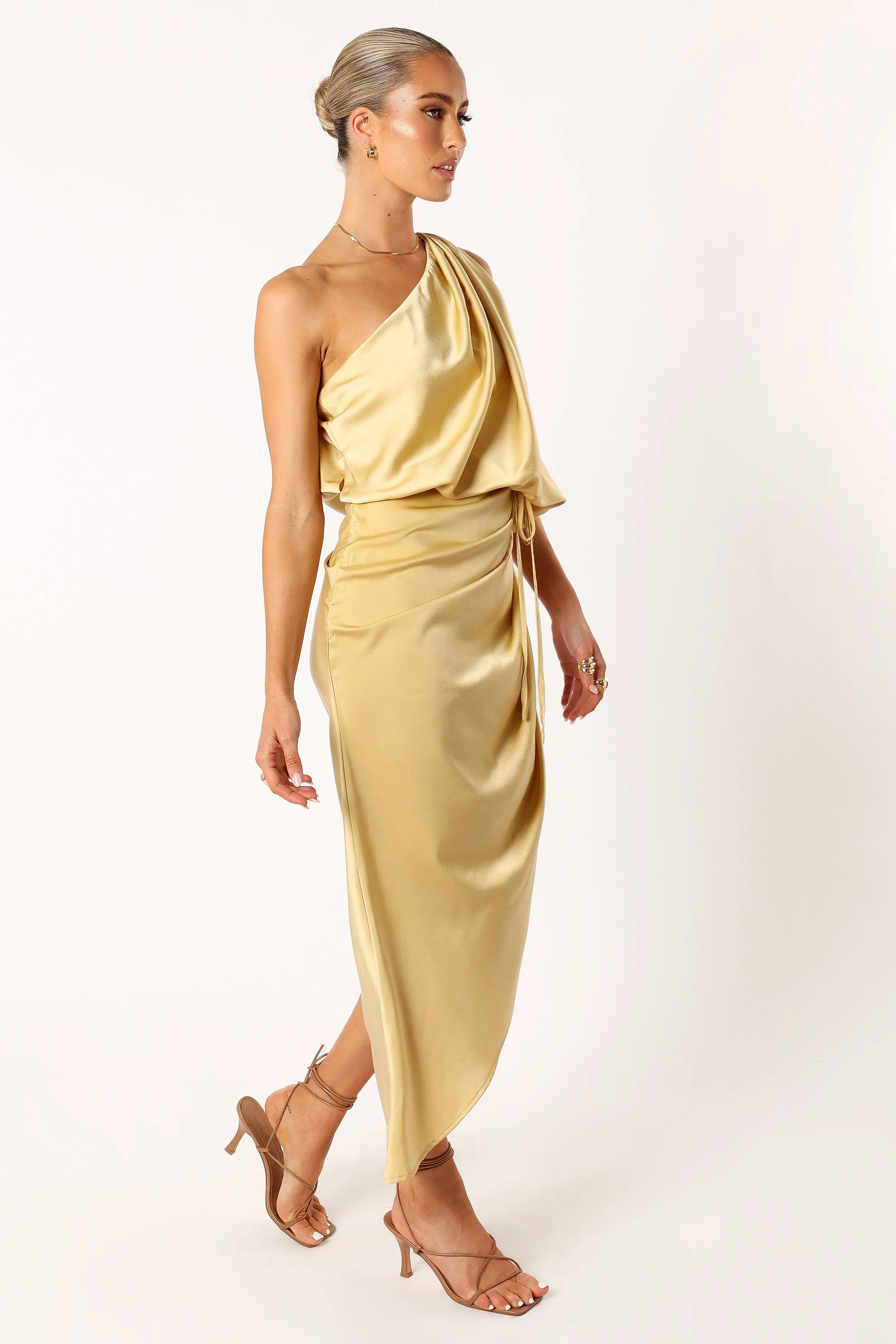 Sonny One Shoulder Midi Dress - Mustard sold by Petal & Pup product image thumbnail 5