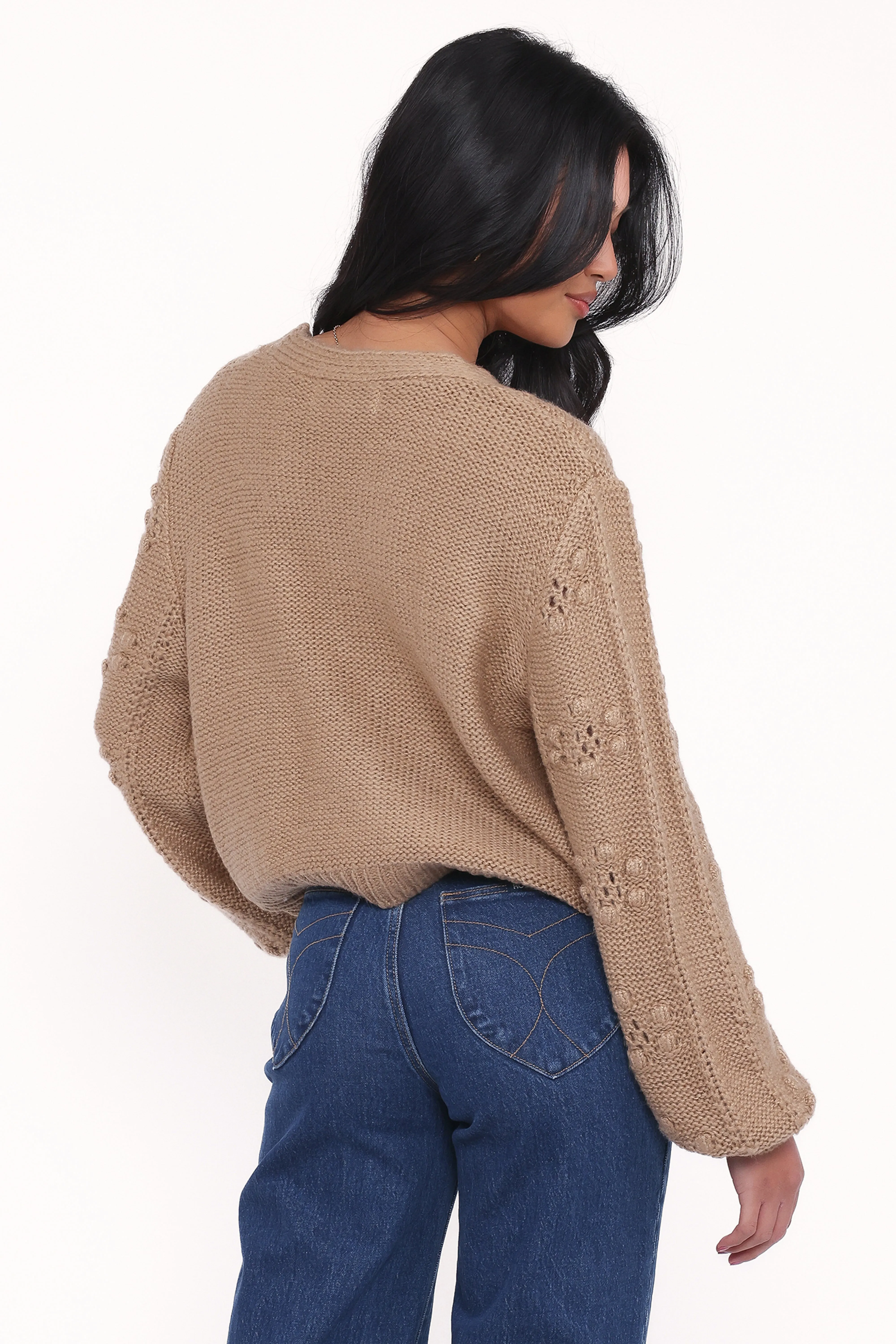 Melody Textured Button Up Cardigan - Mushroom sold by Petal & Pup product image thumbnail 4