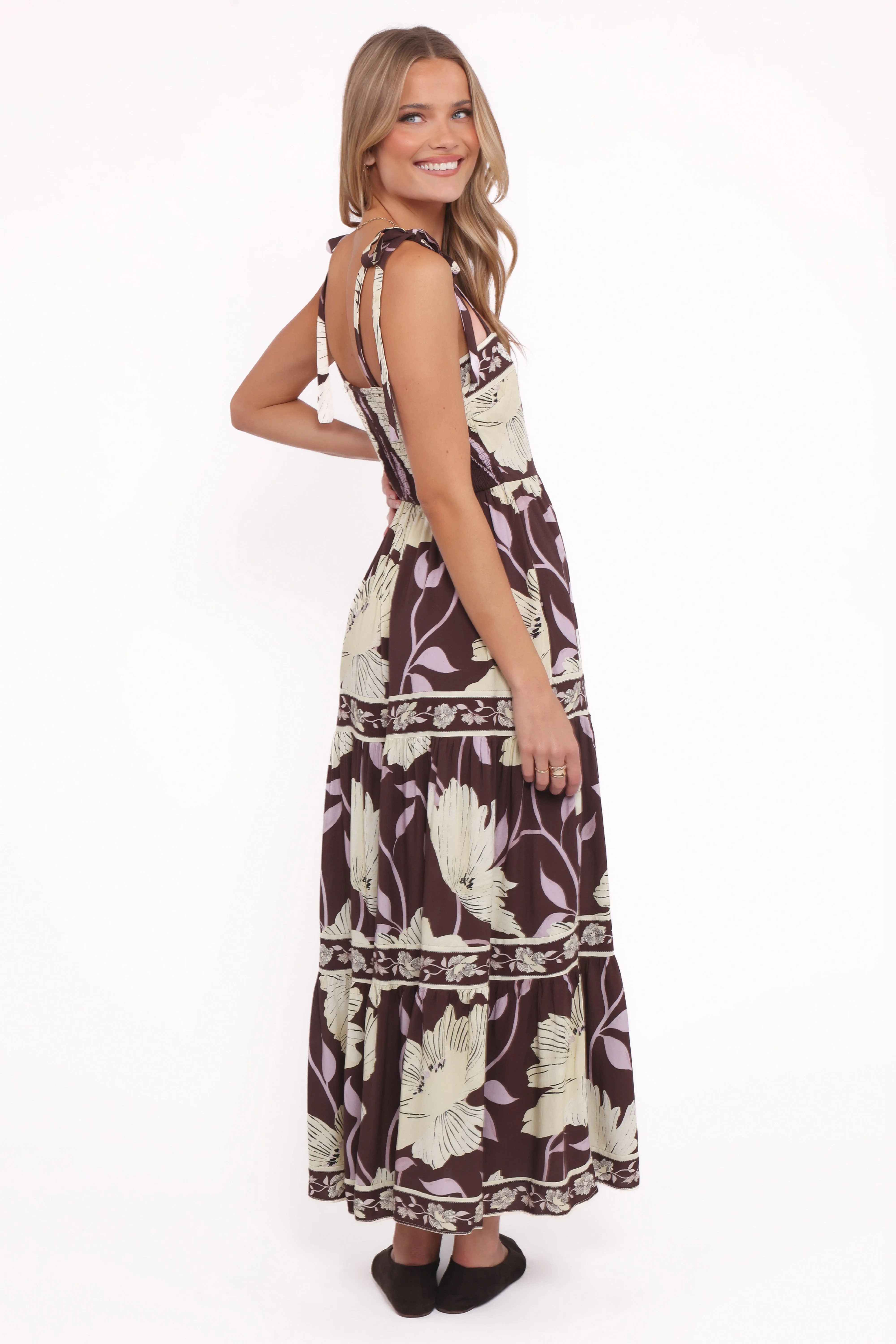 Leonor Maxi Dress - Yellow Brown Floral sold by Petal & Pup product image thumbnail 4