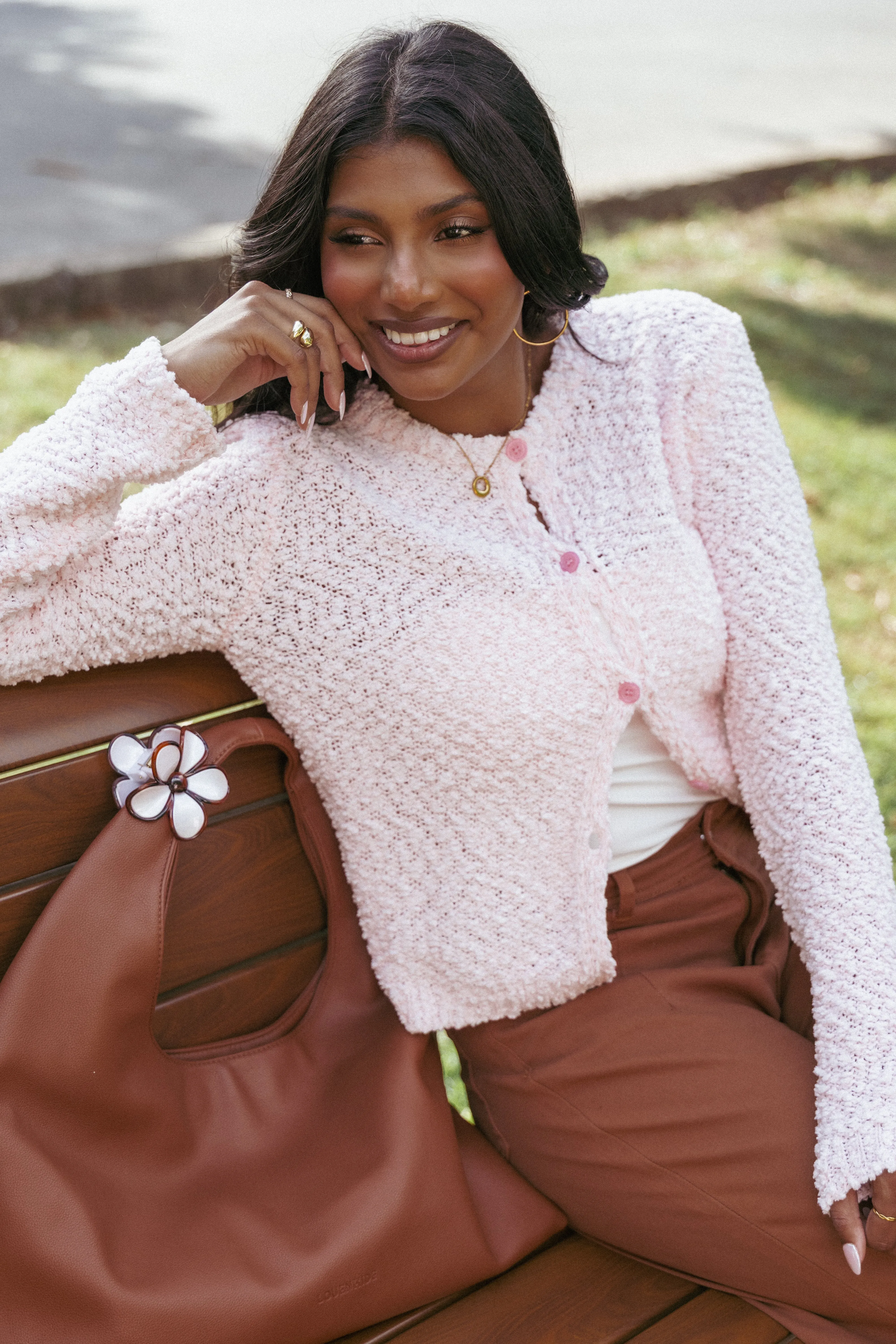 Ally Texture Cardigan - Pink sold by Petal & Pup