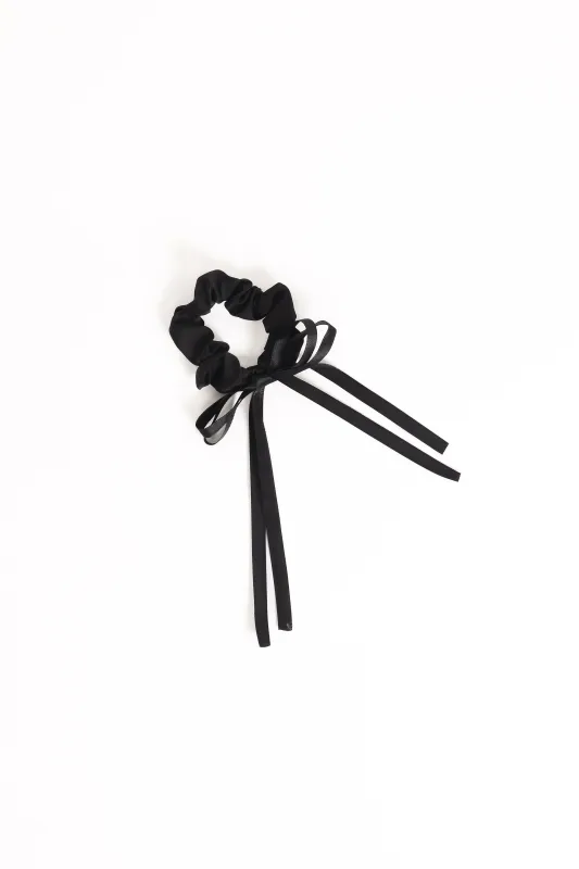 Rosemarie Bow Scrunchie - Black made by Petal & Pup