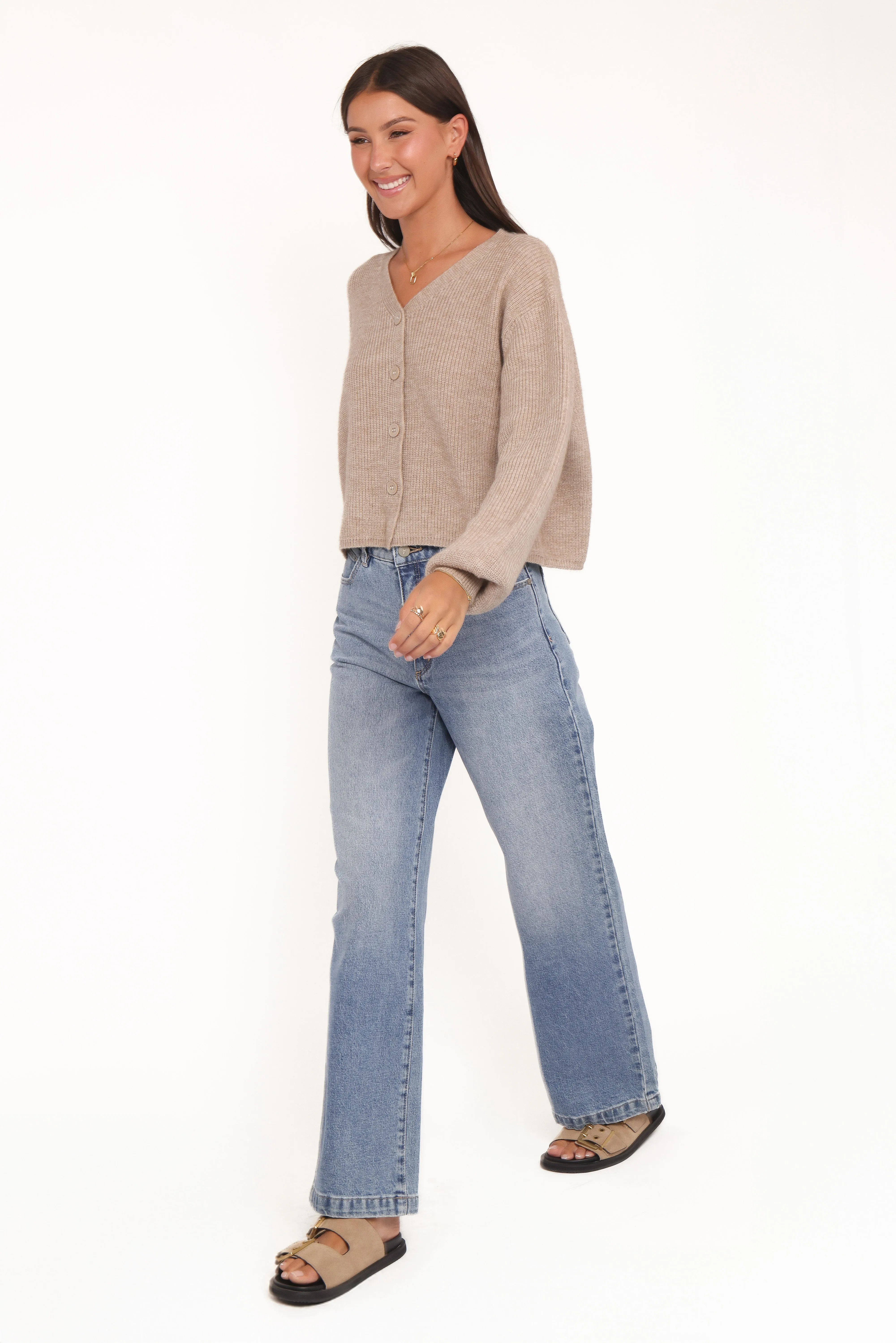 Sybil Button Front Cardigan - Mushroom sold by Petal & Pup product image thumbnail 5