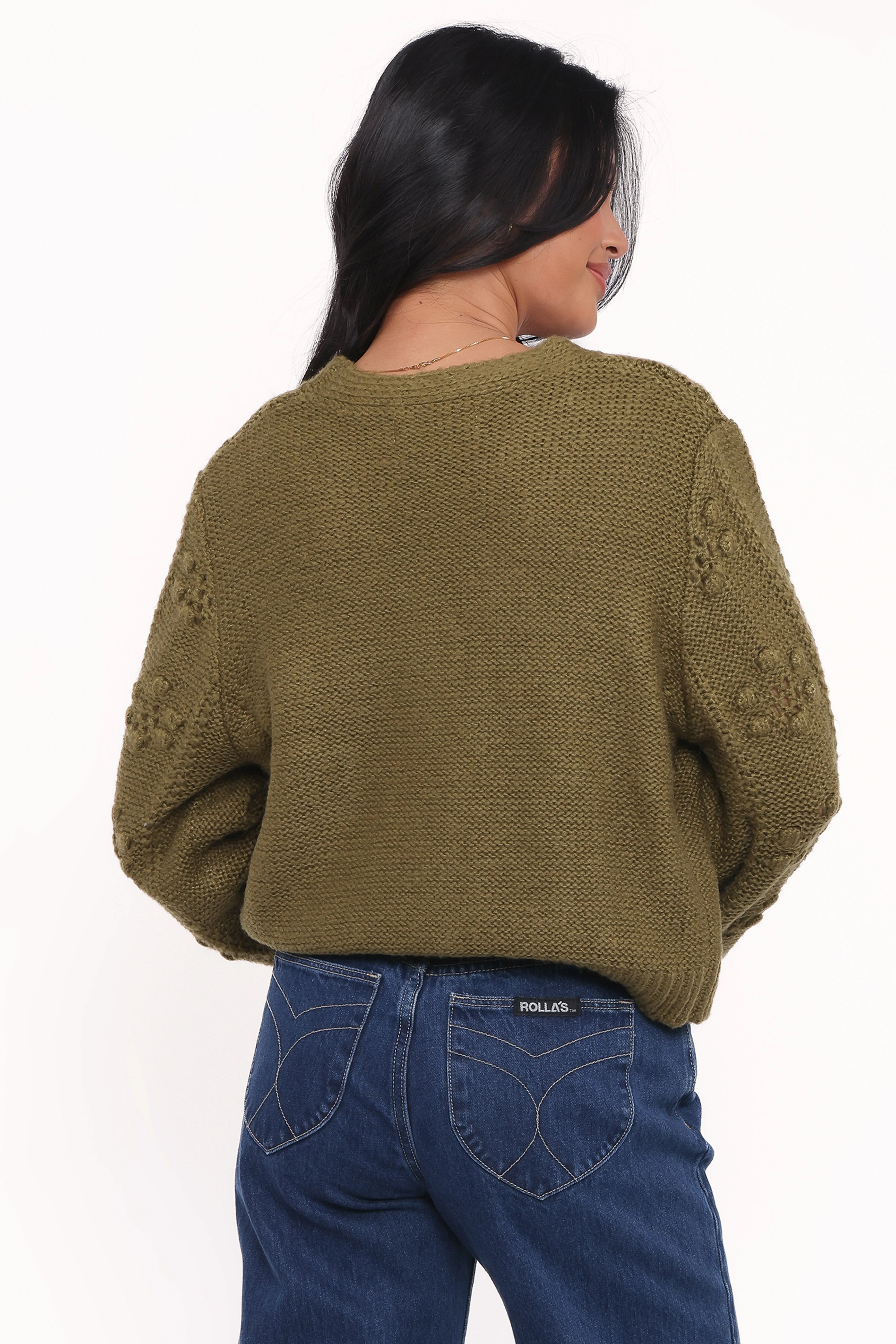 Melody Textured Button Up Cardigan - Olive sold by Petal & Pup product image thumbnail 4