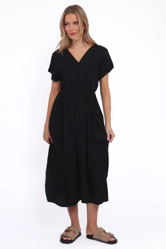 Orly Midi Dress - Black sold by Petal & Pup