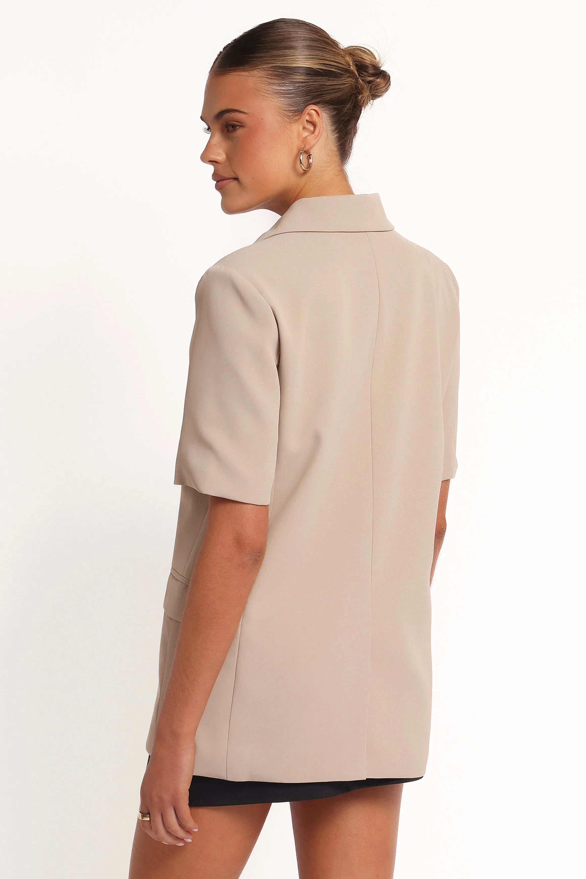 Nora Short Sleeve Blazer - Beige sold by Petal & Pup product image thumbnail 4