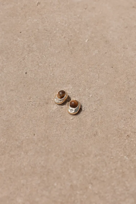 Nova Earrings - Brown/Gold sold by Petal & Pup