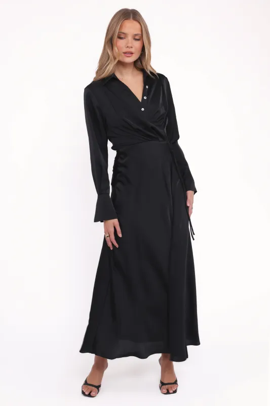 Verna Long Sleeve Maxi Dress - Black sold by Petal & Pup