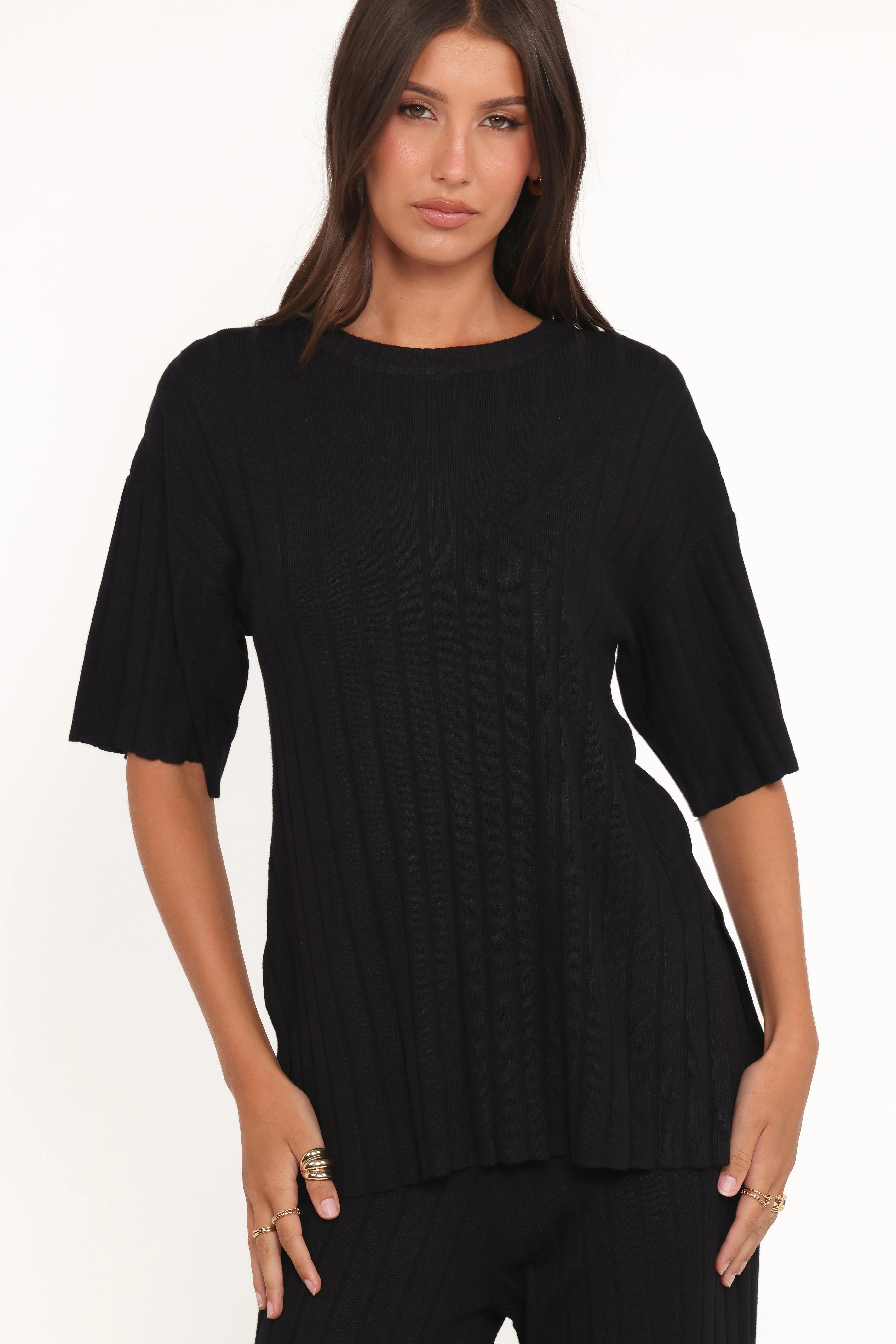 Alix Ribbed Knit Set - Black sold by Petal & Pup product image thumbnail 2