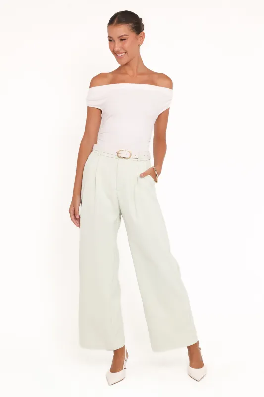 Lia Wide Leg Pant - Sage Green sold by Petal & Pup