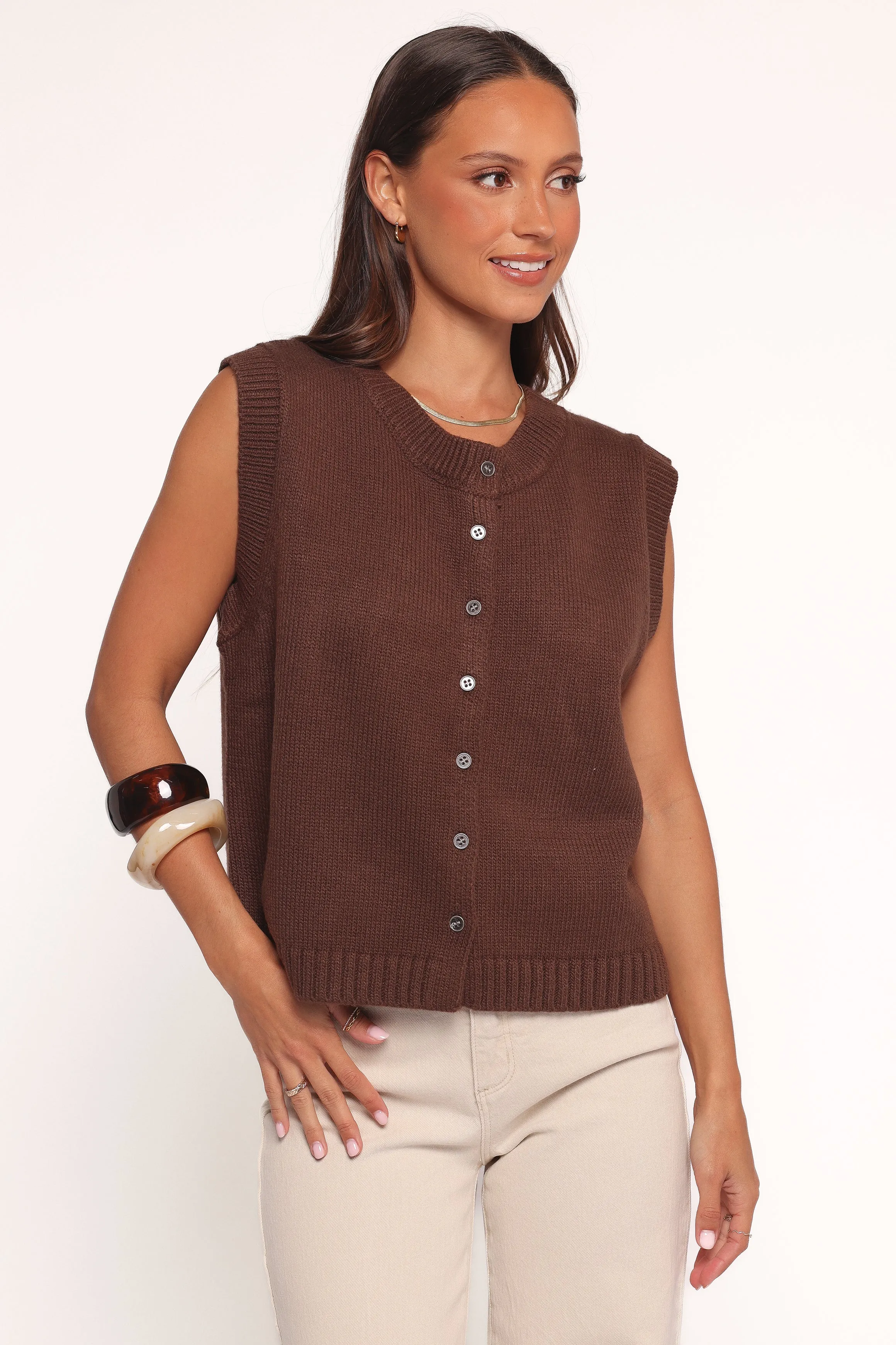Weston Knit Vest - Dark Chocolate sold by Petal & Pup