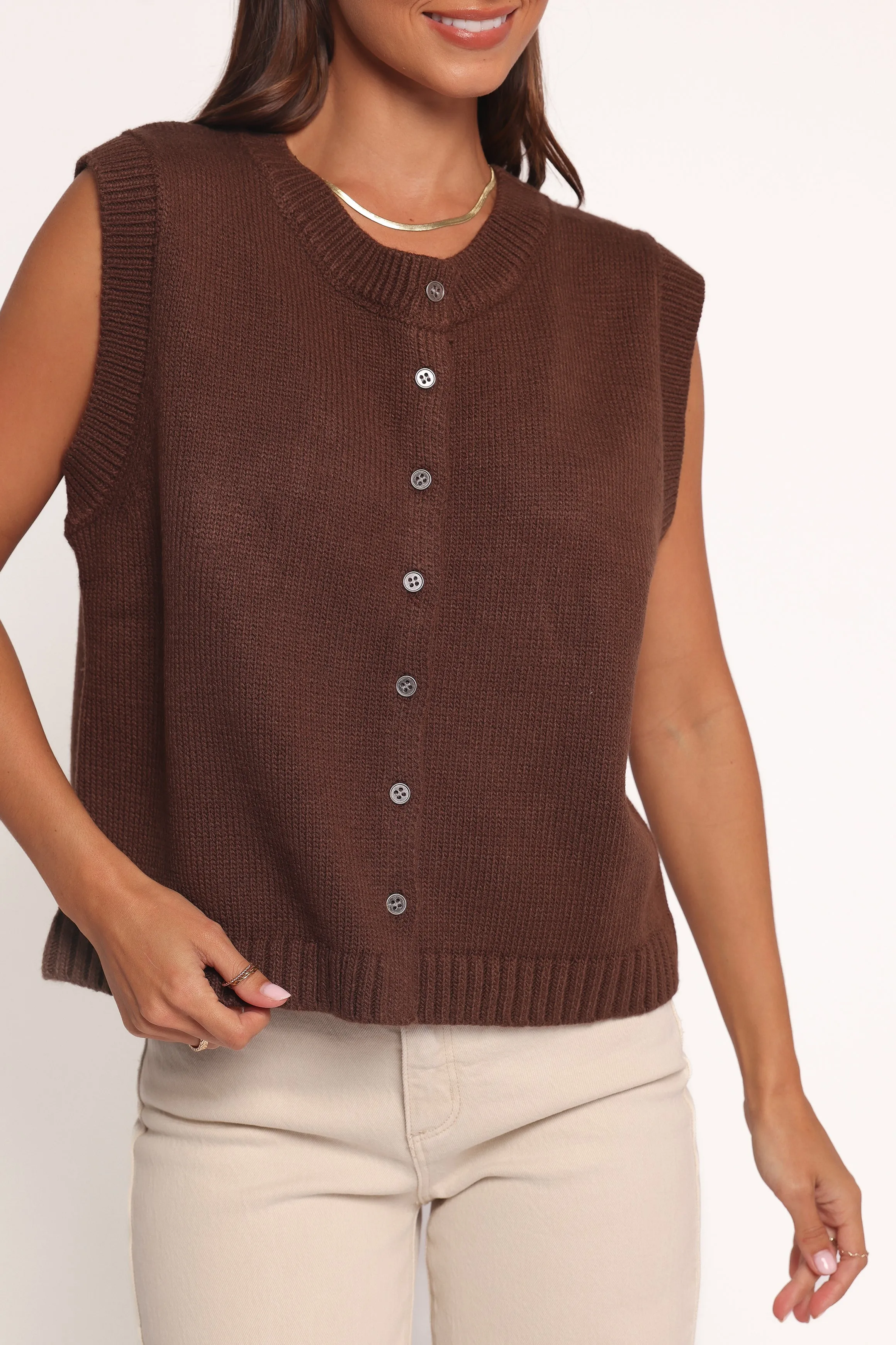 Weston Knit Vest - Dark Chocolate sold by Petal & Pup product image thumbnail 2