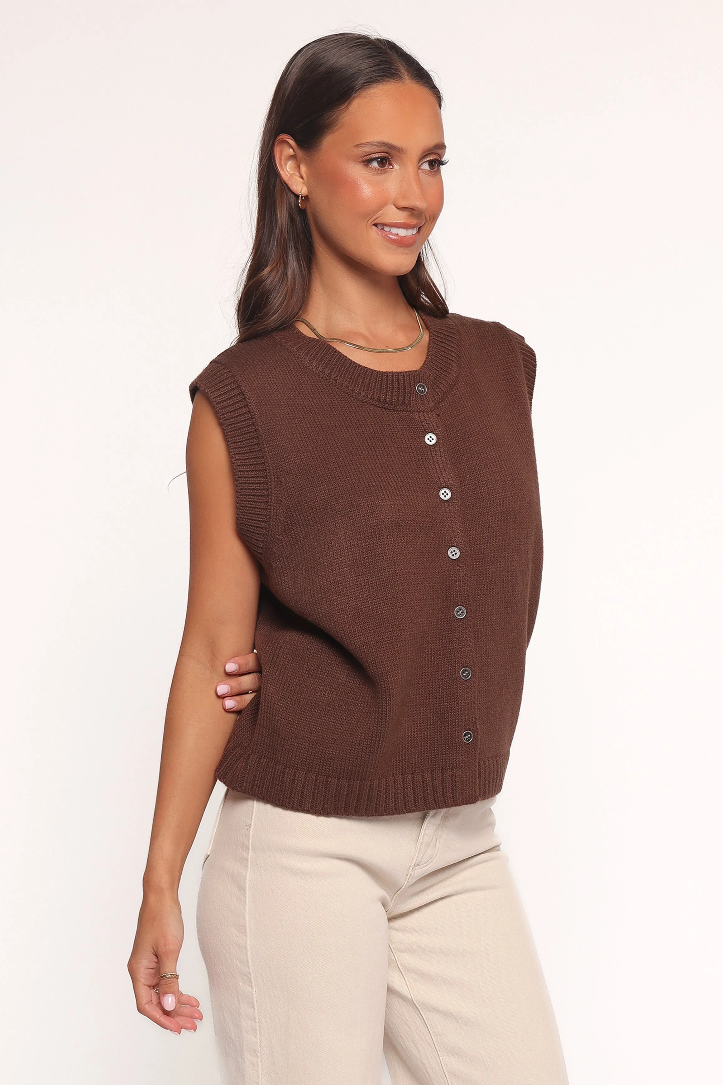Weston Knit Vest - Dark Chocolate sold by Petal & Pup product image thumbnail 3