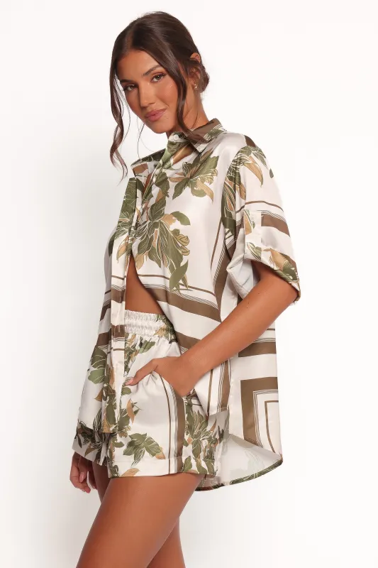 Lara Shirt - Olive Print sold by Petal & Pup