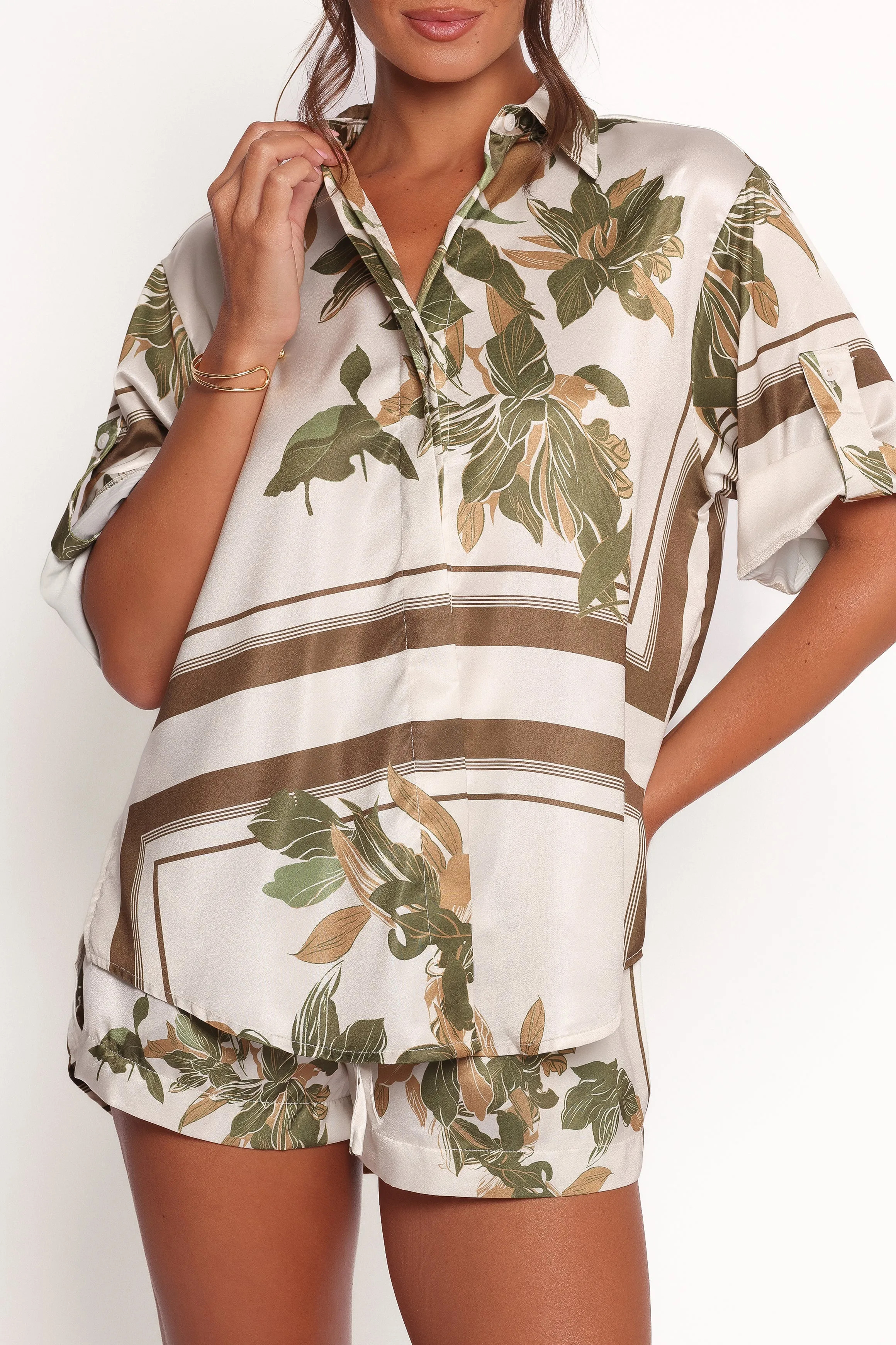 Lara Shirt - Olive Print sold by Petal & Pup product image thumbnail 2