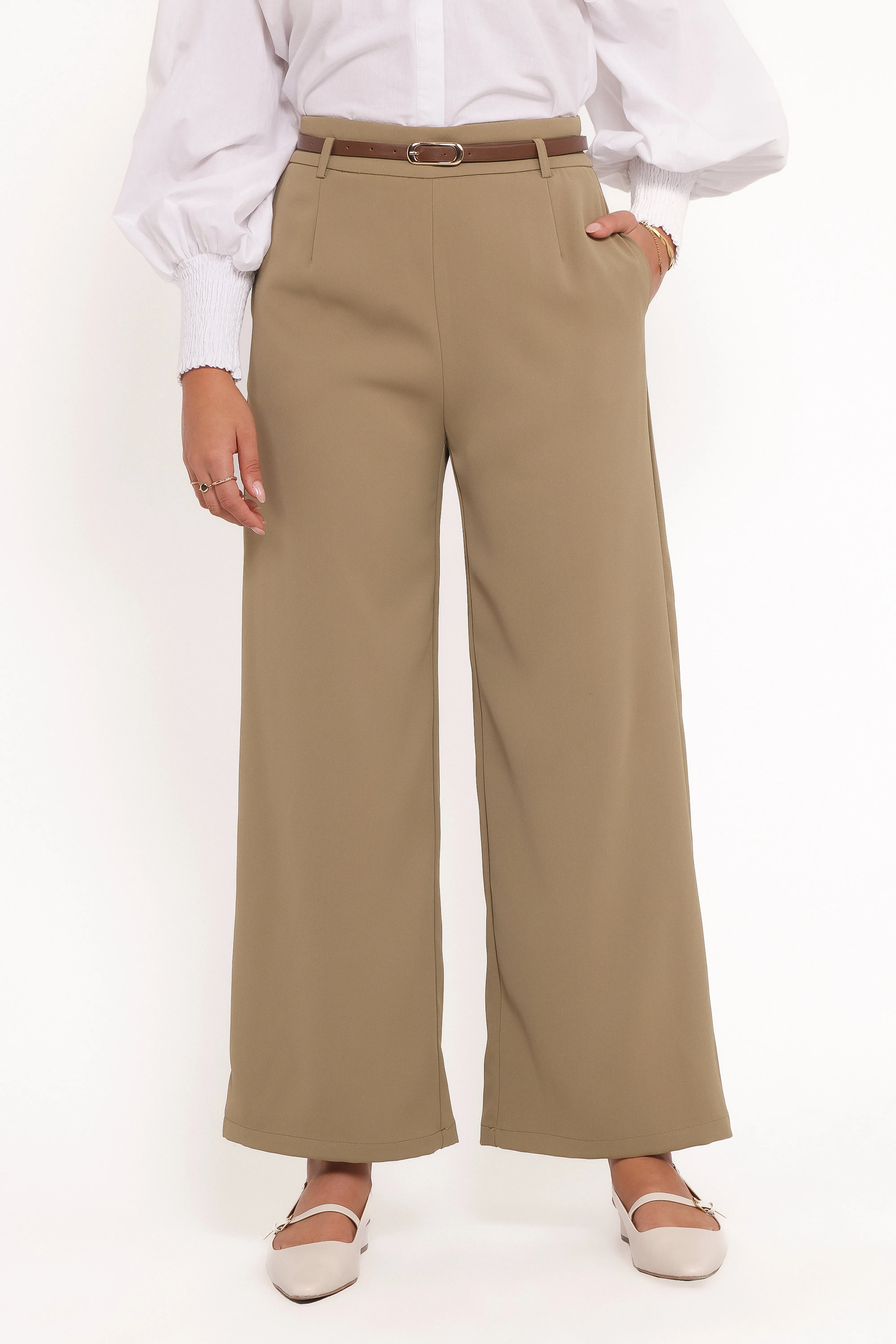 Ceres Belted Wide Leg Pant - Olive sold by Petal & Pup product image thumbnail 3