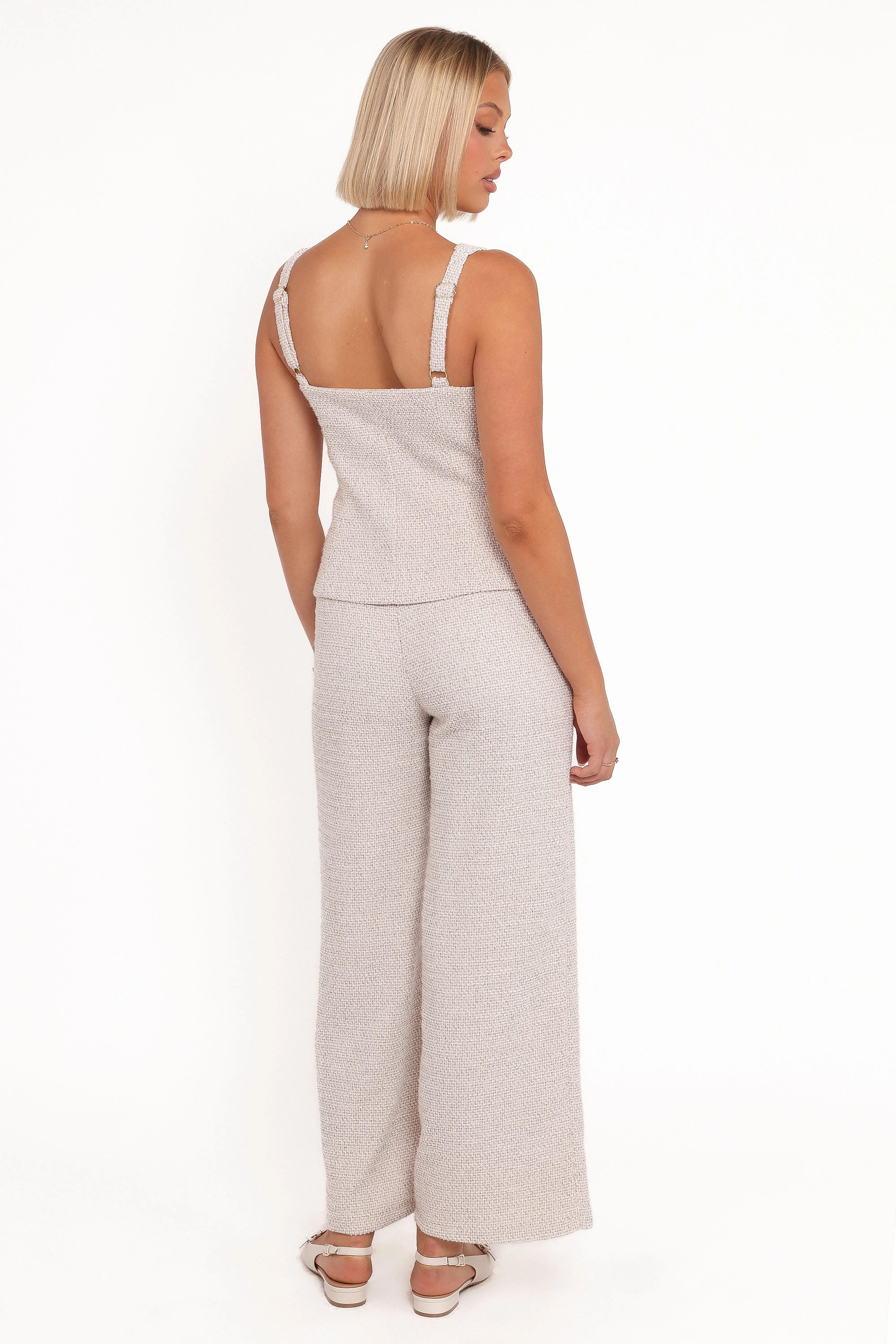 Greta Tailored Pant Set - White Brown Marl sold by Petal & Pup product image thumbnail 4