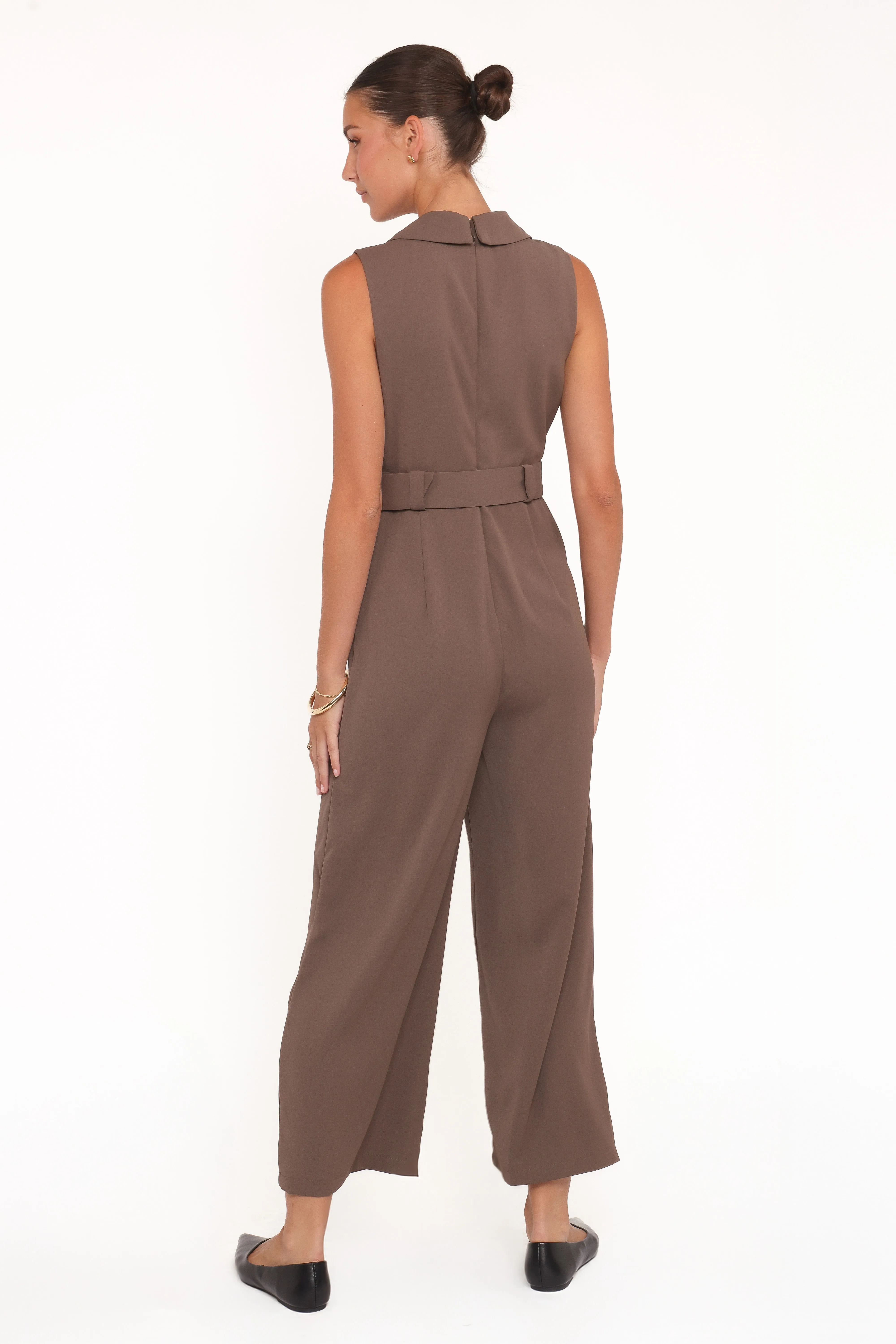 Sienna Belted Jumpsuit - Khaki Brown sold by Petal & Pup product image thumbnail 4