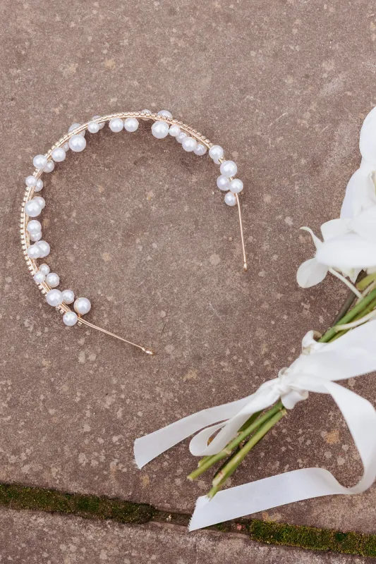 Gale Headband - Pearl sold by Petal & Pup