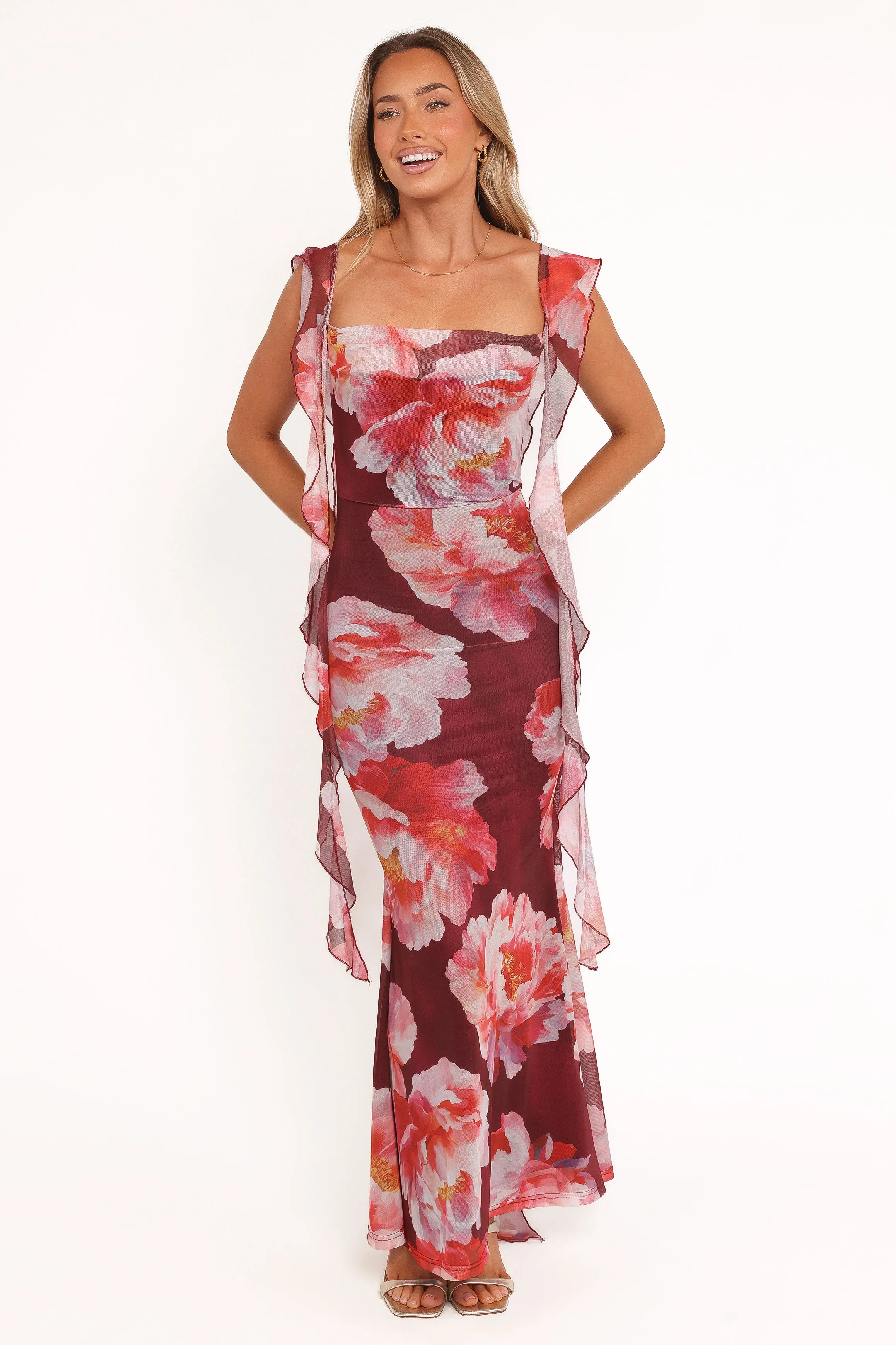 Chiara Maxi Dress - Burgundy Peony sold by Petal & Pup product image thumbnail 2