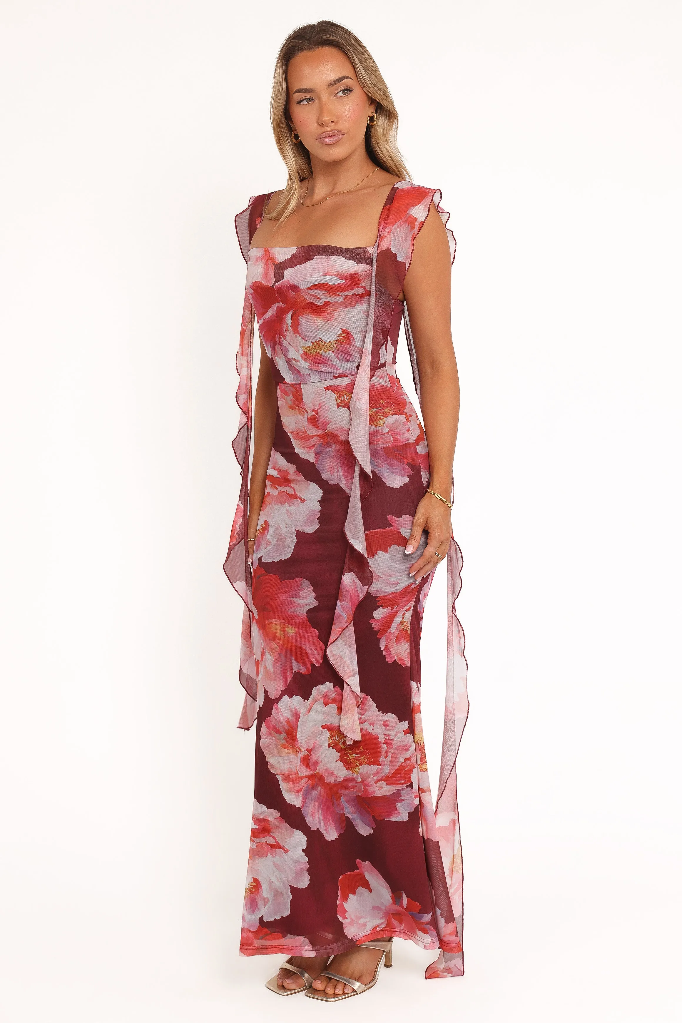 Chiara Maxi Dress - Burgundy Peony sold by Petal & Pup product image thumbnail 4