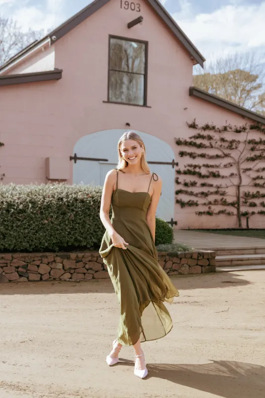 Rayna Maxi Dress - Olive sold by Petal & Pup