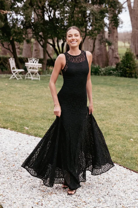 Keani Maxi Dress - Black Lace sold by Petal & Pup