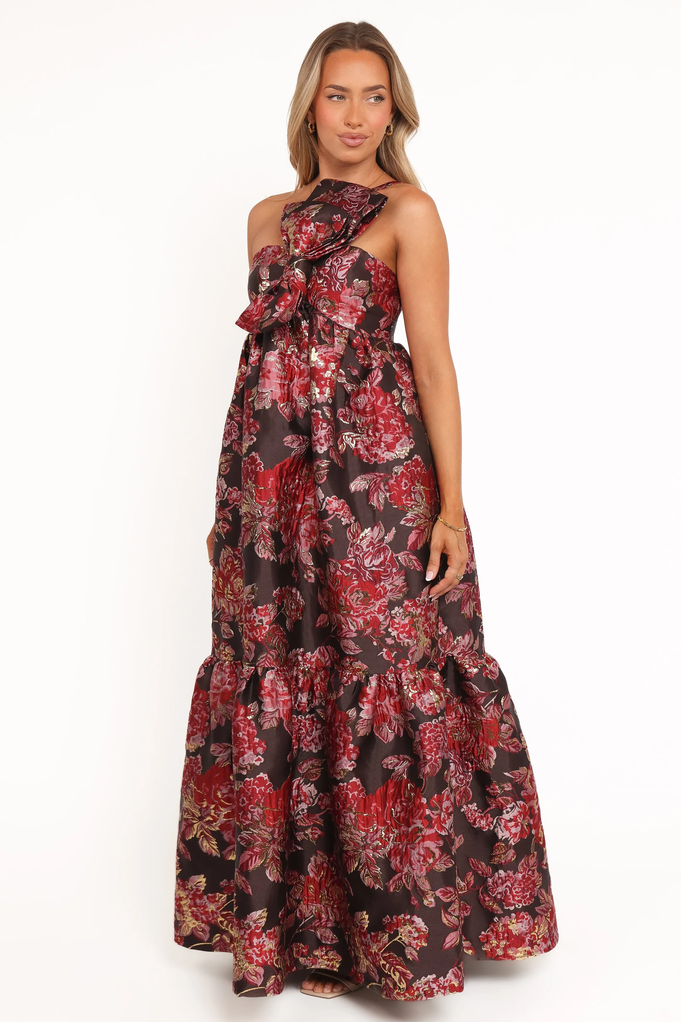 Betina Bow Front Maxi Dress - Brown Floral sold by Petal & Pup product image thumbnail 4